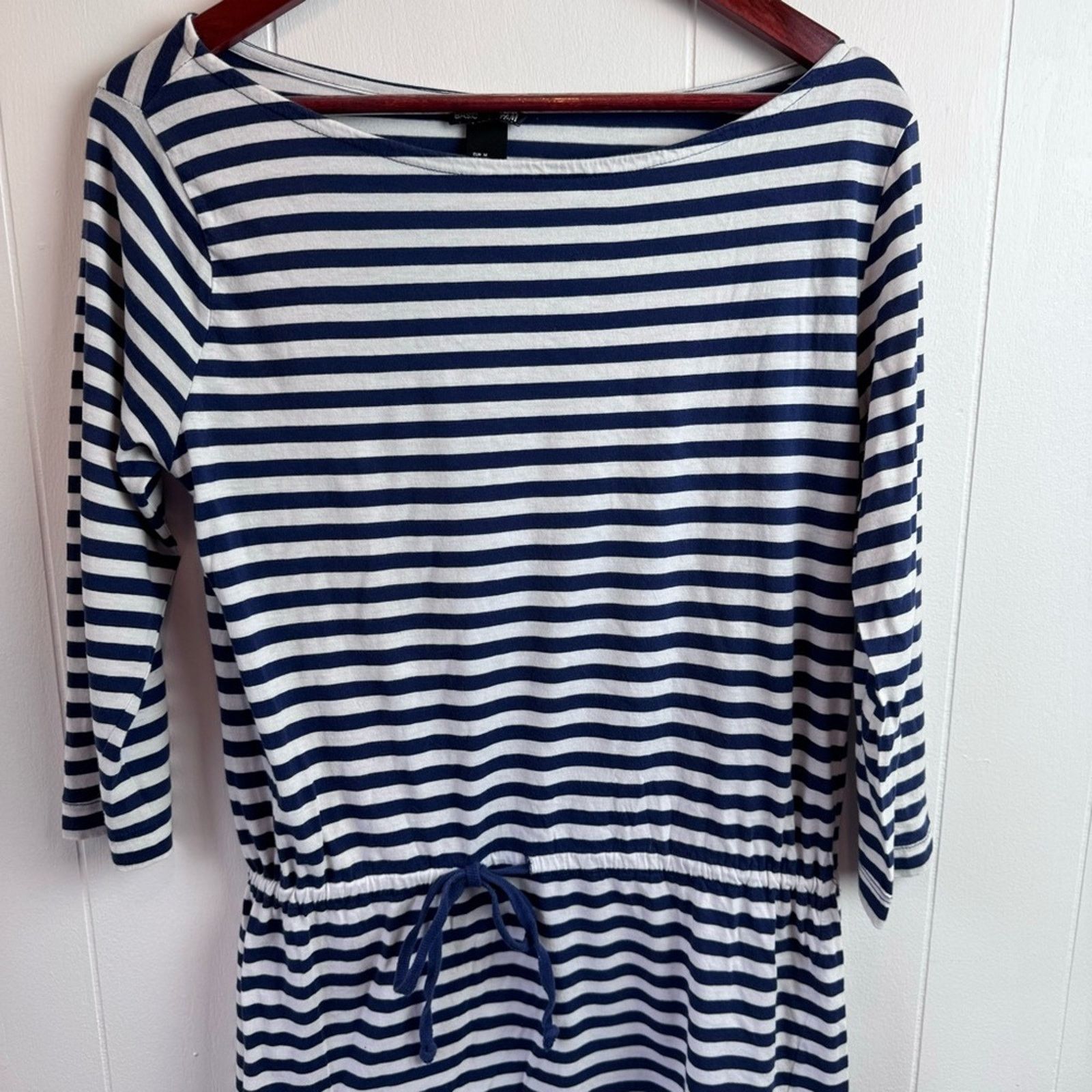 H&M H&M Basic Navy & White Striped Popover Dress Women Size Med Size M / US 6-8 / IT 42-44 - 8 Thumbnail