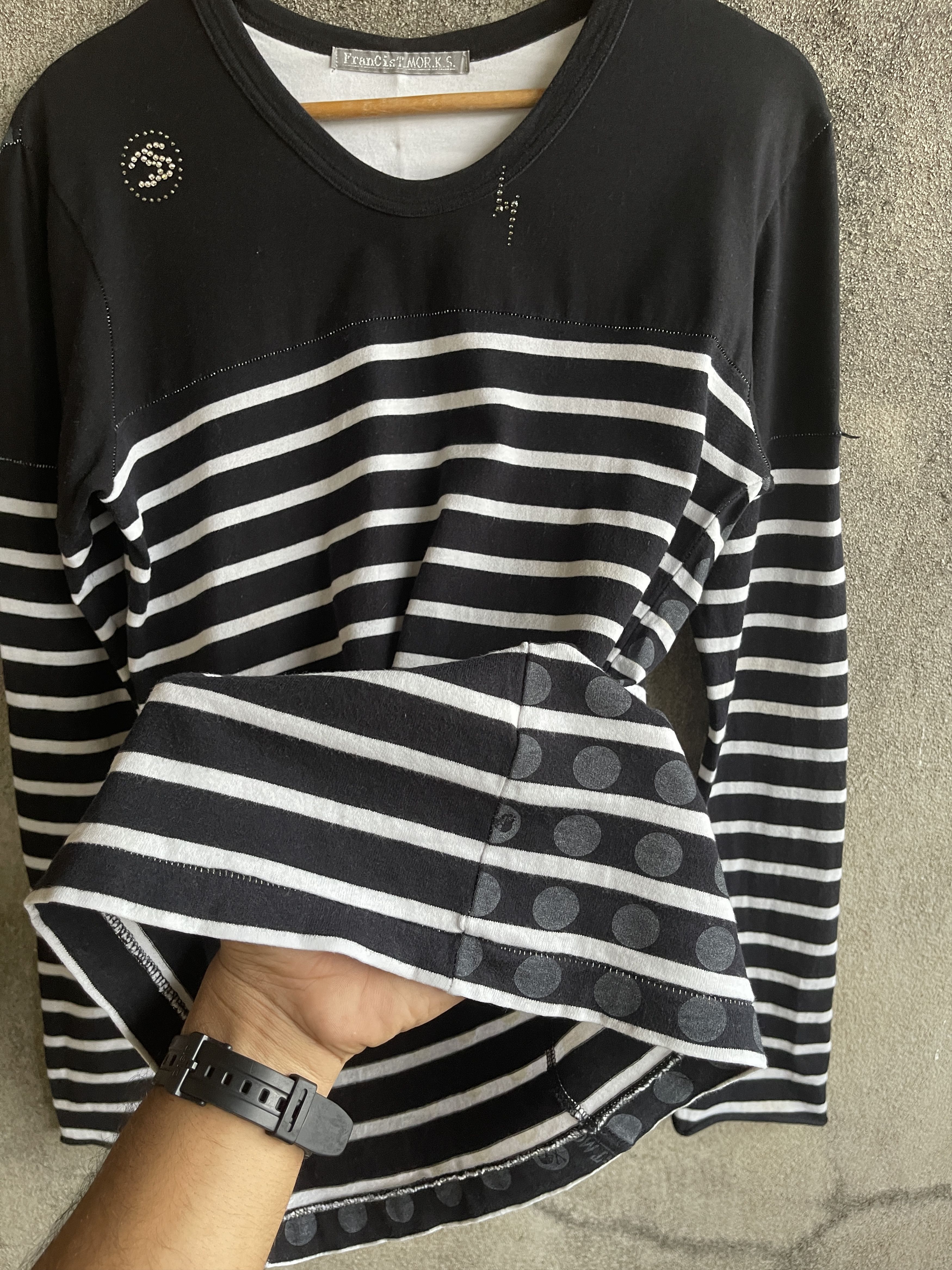 FranCisT MOR.K.S Vintage🔥FRANCIS.T.MOR.K.S🔥Striped V Neck Long Sleeve Tee Size US S / EU 44-46 / 1 - 14 Thumbnail