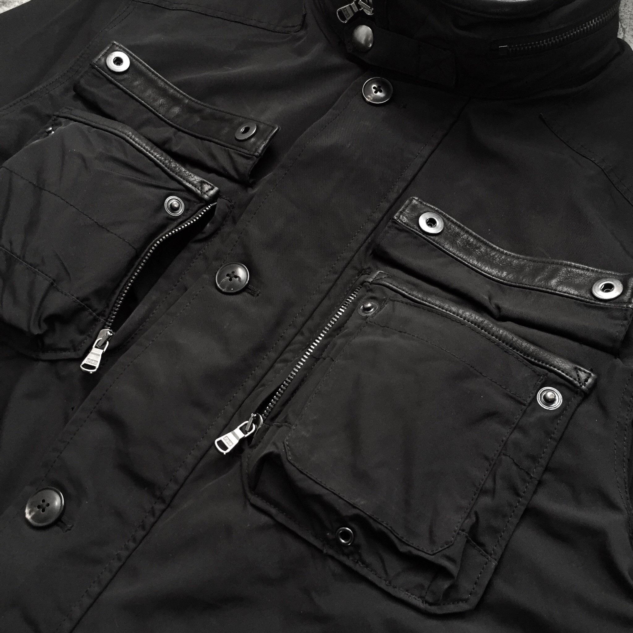 Polo Ralph Lauren 90s Polo RL Utility Multipocket Jacket With Leather Details Size US M / EU 48-50 / 2 - 2 Thumbnail
