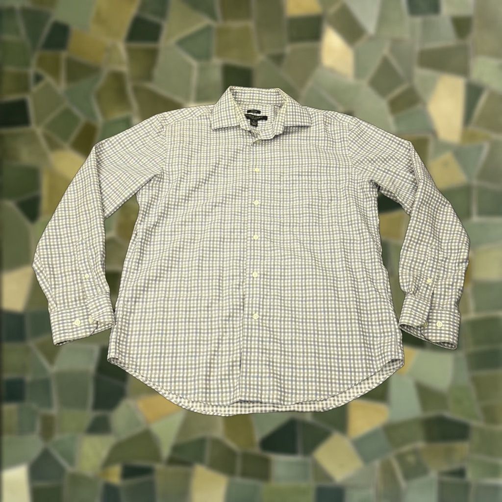 Pronto Uomo Pronto Uomo Shirt Mens L Blue Gingham Non Iron Button Front Long Sleeve Dress Shirt Size US L / EU 52-54 / 3 - 1 Thumbnail