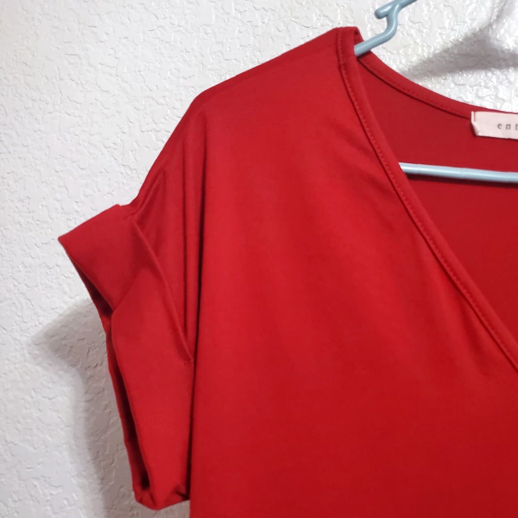 Vintage Entro T Shirt Dress Women S Wine Red V Neck Cuffed Short Sleeve Pockets Casual Size S / US 4 / IT 40 - 5 Thumbnail
