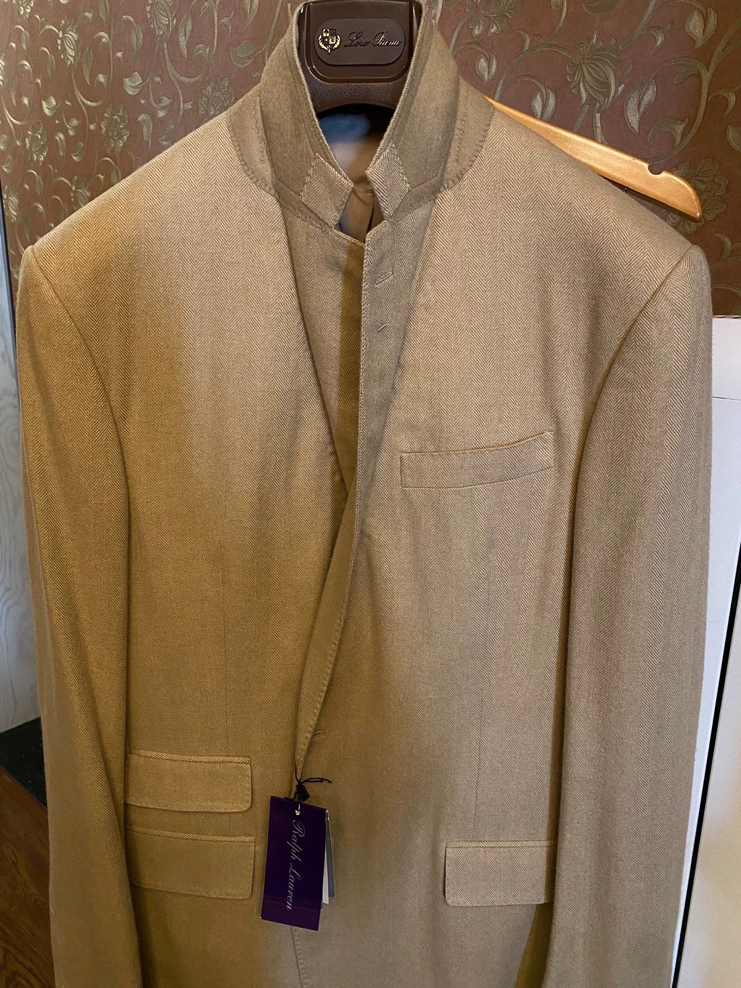 Polo Ralph Lauren RL Purple Label Kent Herringbone Cashmere Wool Suit Italy Size 42R - 5 Thumbnail