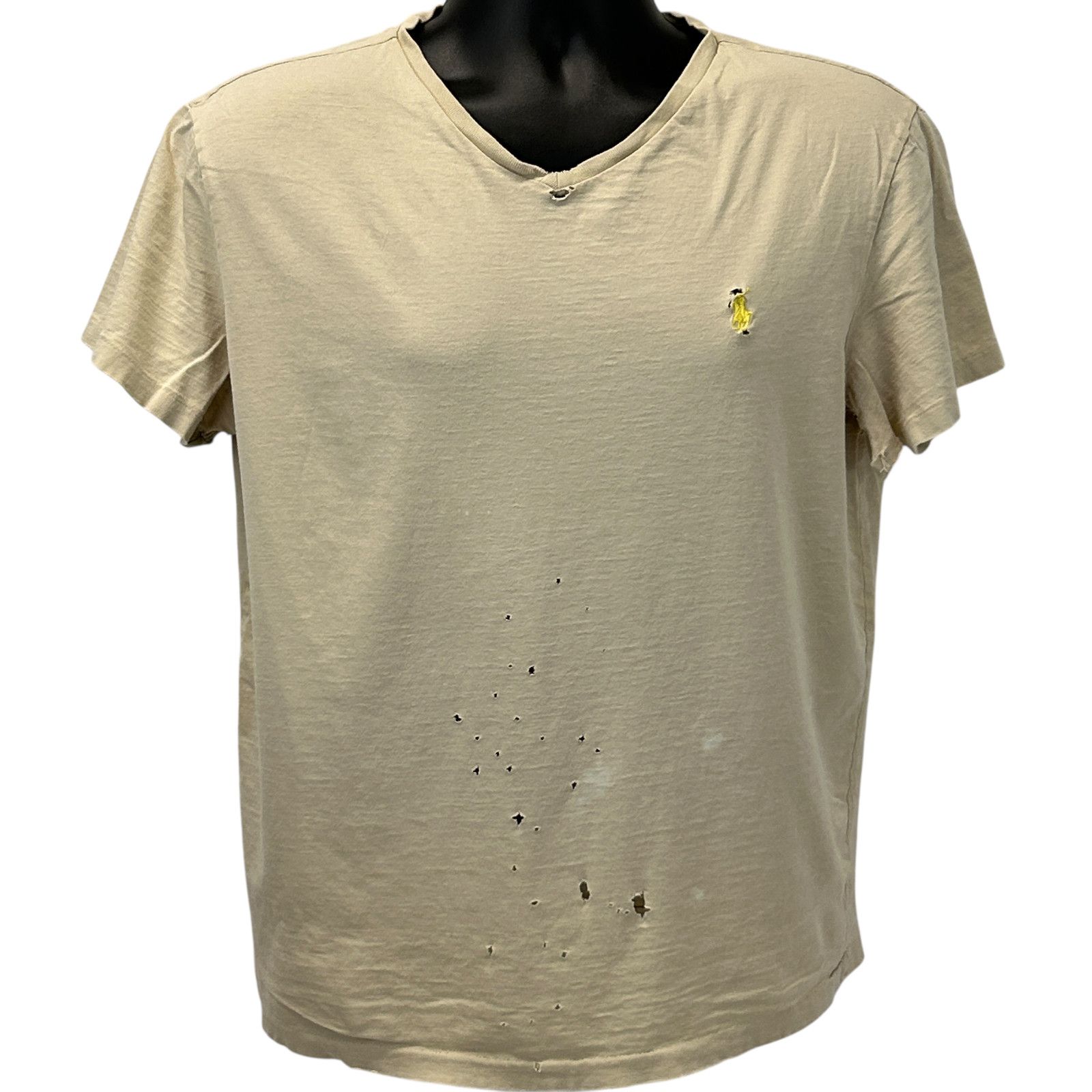 Polo Ralph Lauren Distressed Polo Ralph Lauren T Shirt Mens M Medium Beige Size US M / EU 48-50 / 2 - 1 Thumbnail