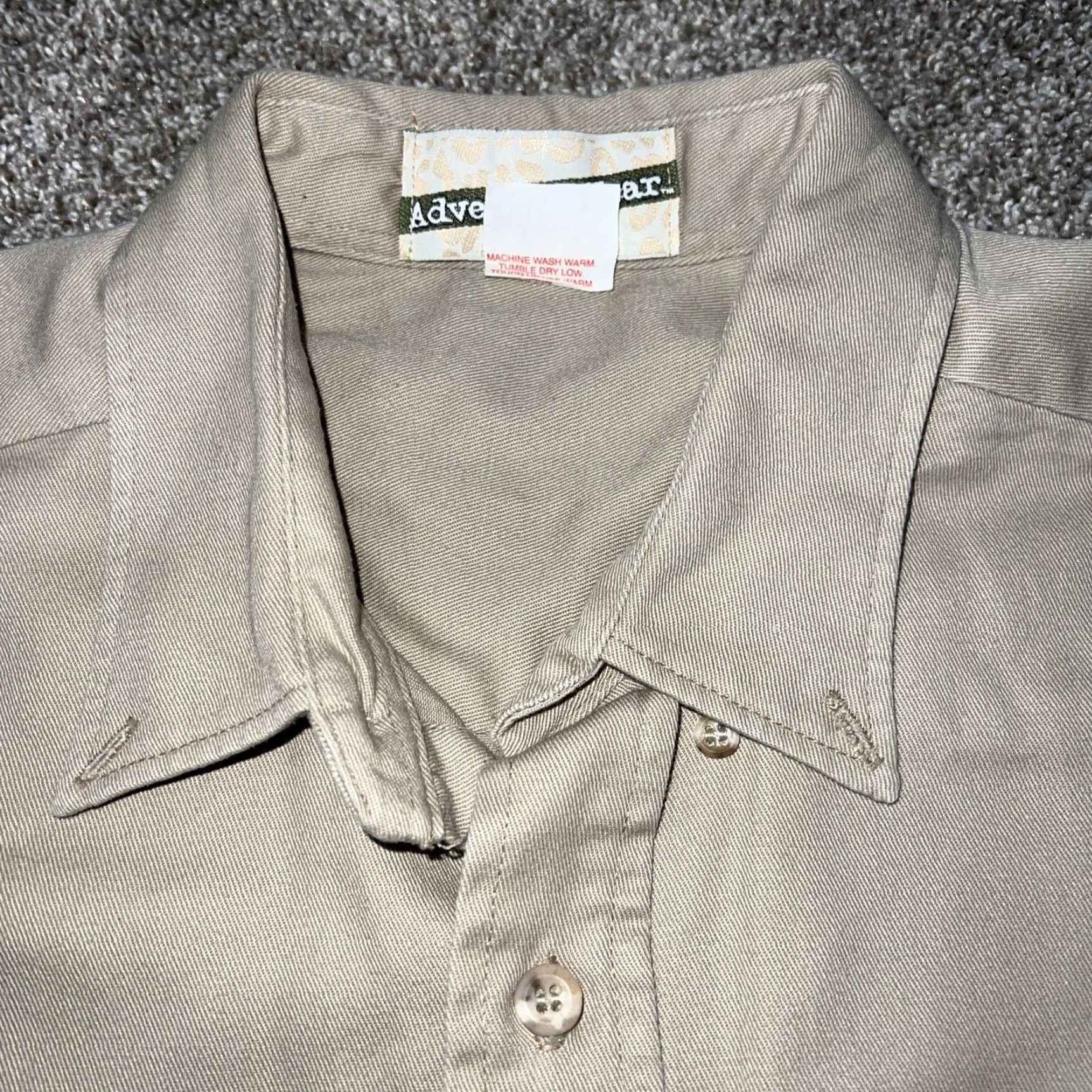 Vintage VINTAGE Adventure Wear Button-Up Shirt Men L Beige Military Short Sleeve - Mens Size US L / EU 52-54 / 3 - 2 Thumbnail