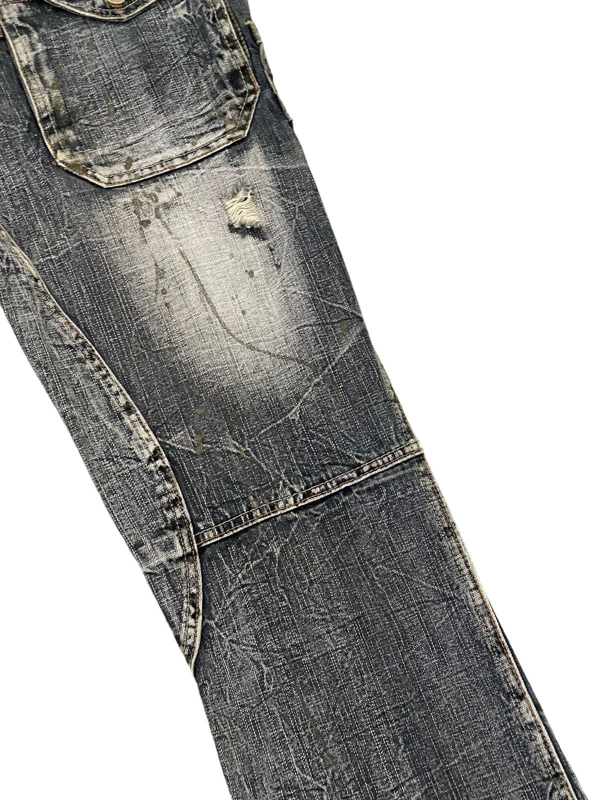 Japanese Brand Painted Jeans Solberry Faded Distress Regular 8🟦3 Size US 33 - 15 Thumbnail