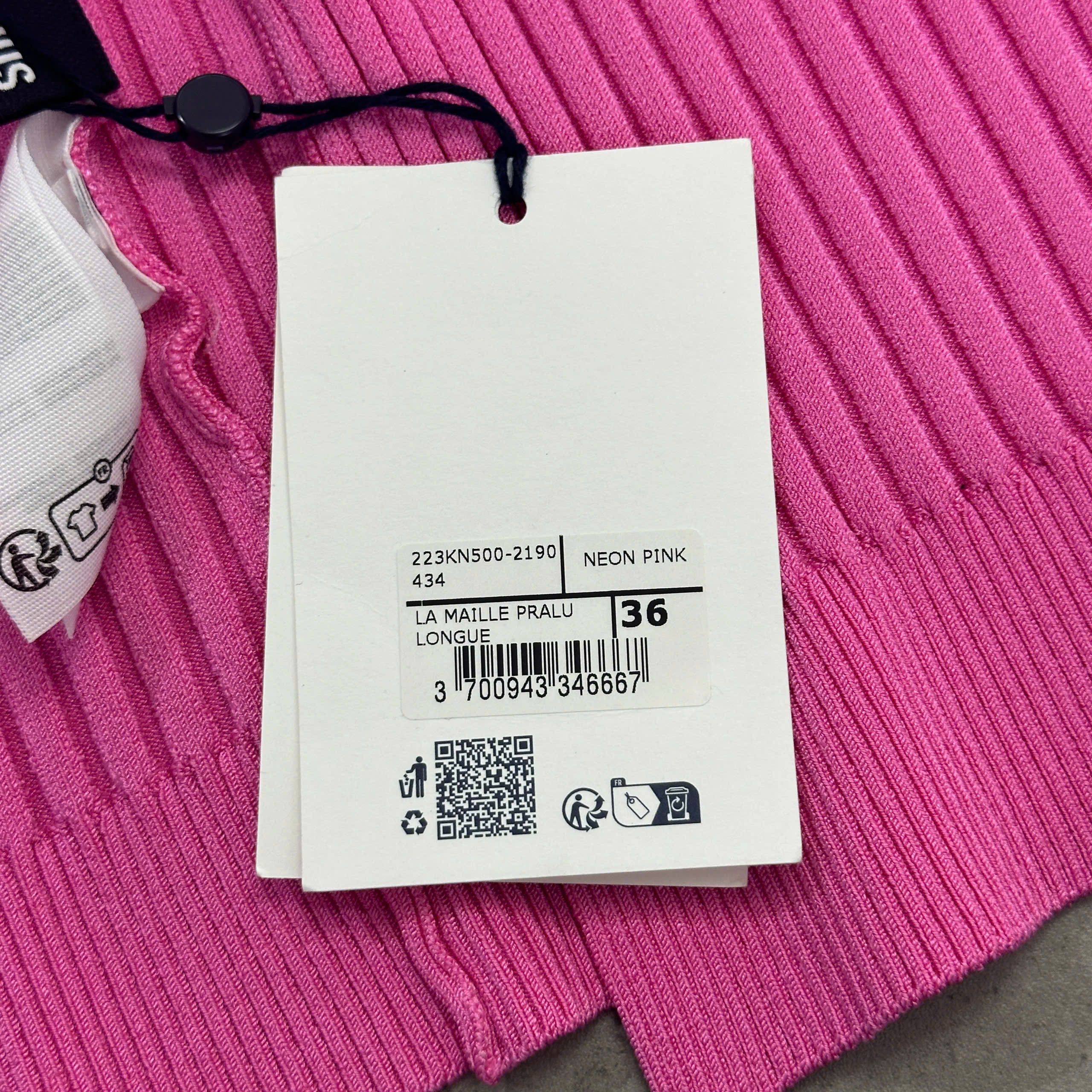 Jacquemus JACQUEMUS Le Maille Pralu Longue Cardigan NEONPINK Size XS / US 0-2 / IT 36-38 - 6 Thumbnail