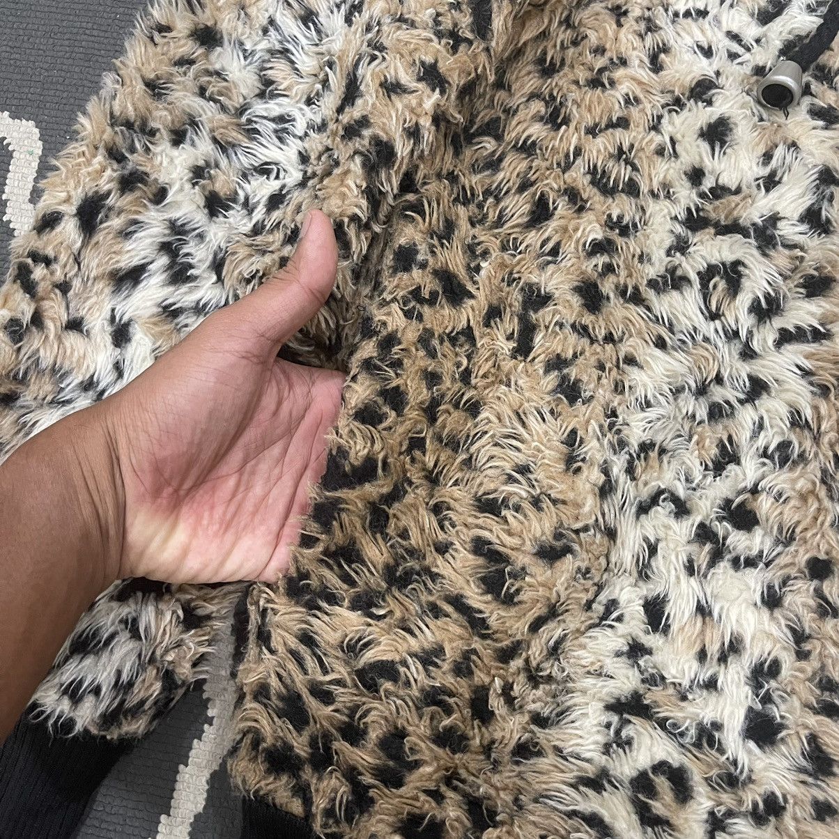 Vintage Designer Leopard Print Faux Fur Shearling Hoodie Jacket Size M / US 6-8 / IT 42-44 - 14 Thumbnail