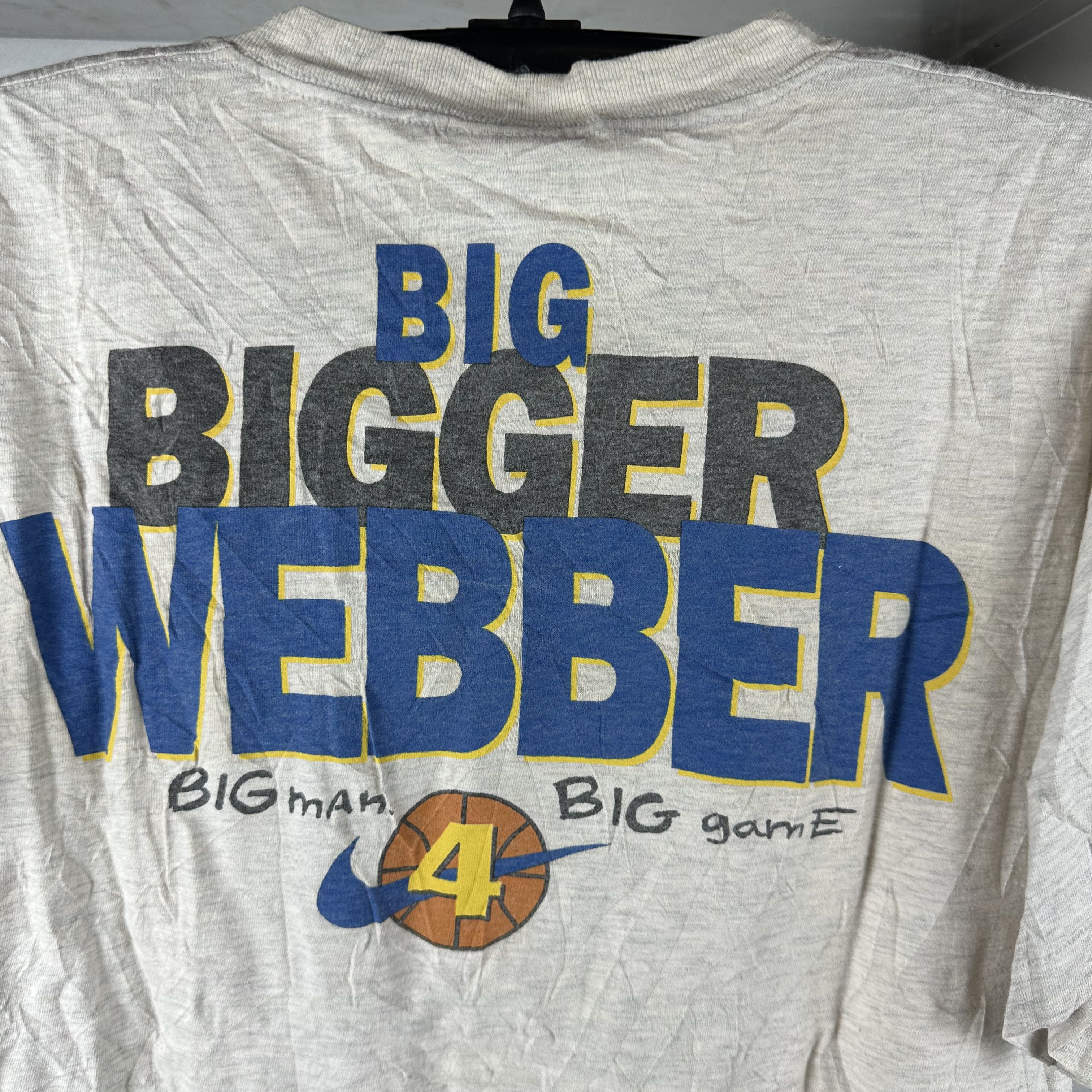 Vintage 90s Nike Basketball Chris Webber Big Man Big Game T-shirt Size US XL / EU 56 / 4 - 4 Thumbnail