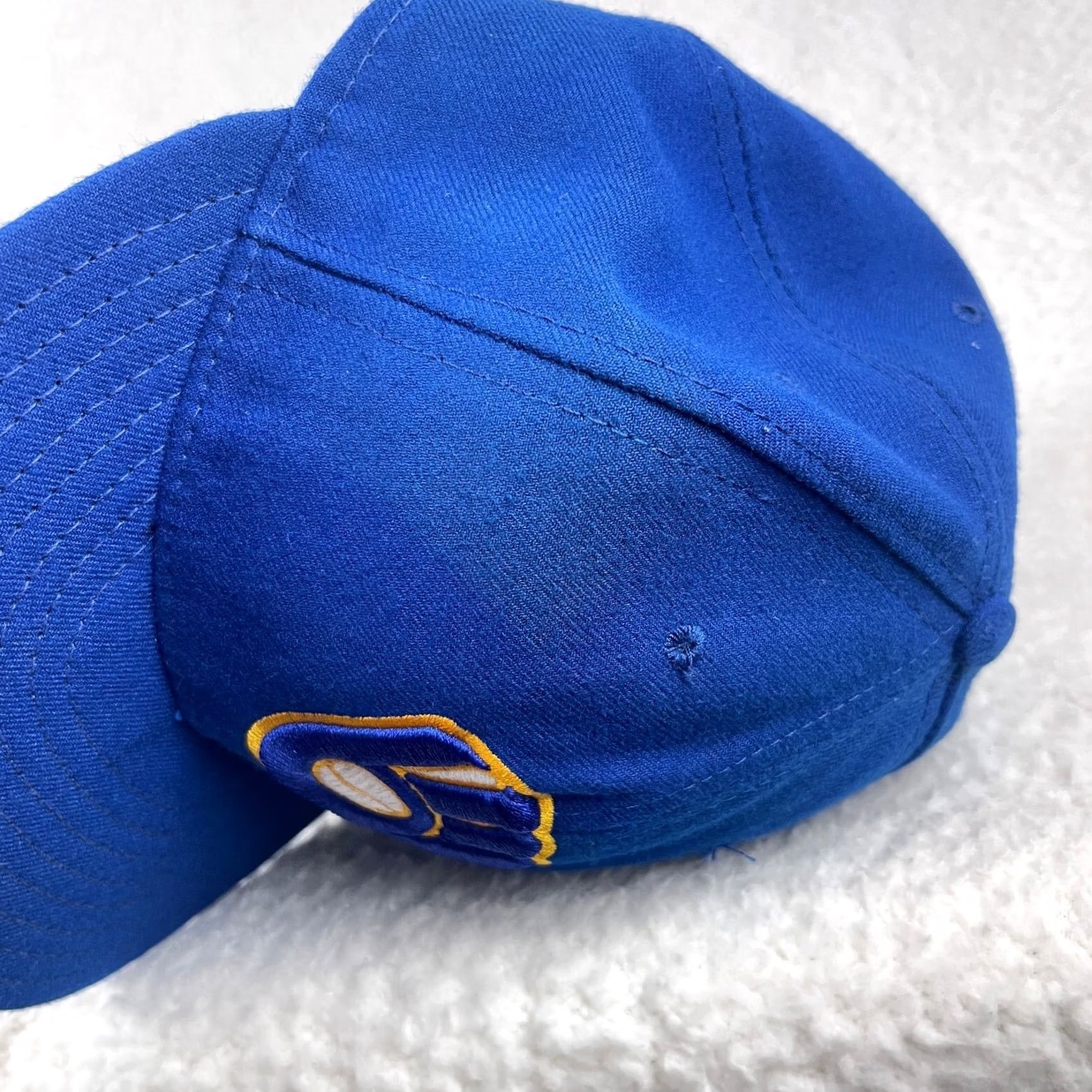 New Era Milwaukee Brewers New Era 59Fifty Hat Mens Cap Caseball Size 7 1/2 Blue polyester solid Size ONE SIZE - 5 Thumbnail
