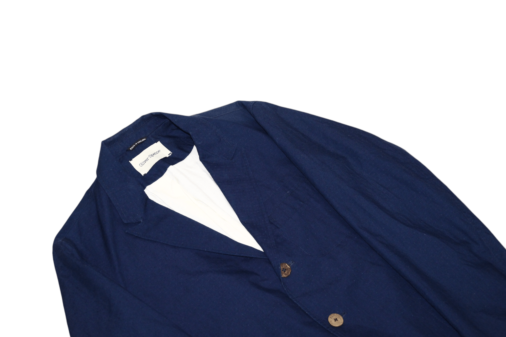 Oliver Spencer Oliver Spencer Textured Indigo Cotton Twill Lined Blazer Size US M / EU 48-50 / 2 - 2 Thumbnail