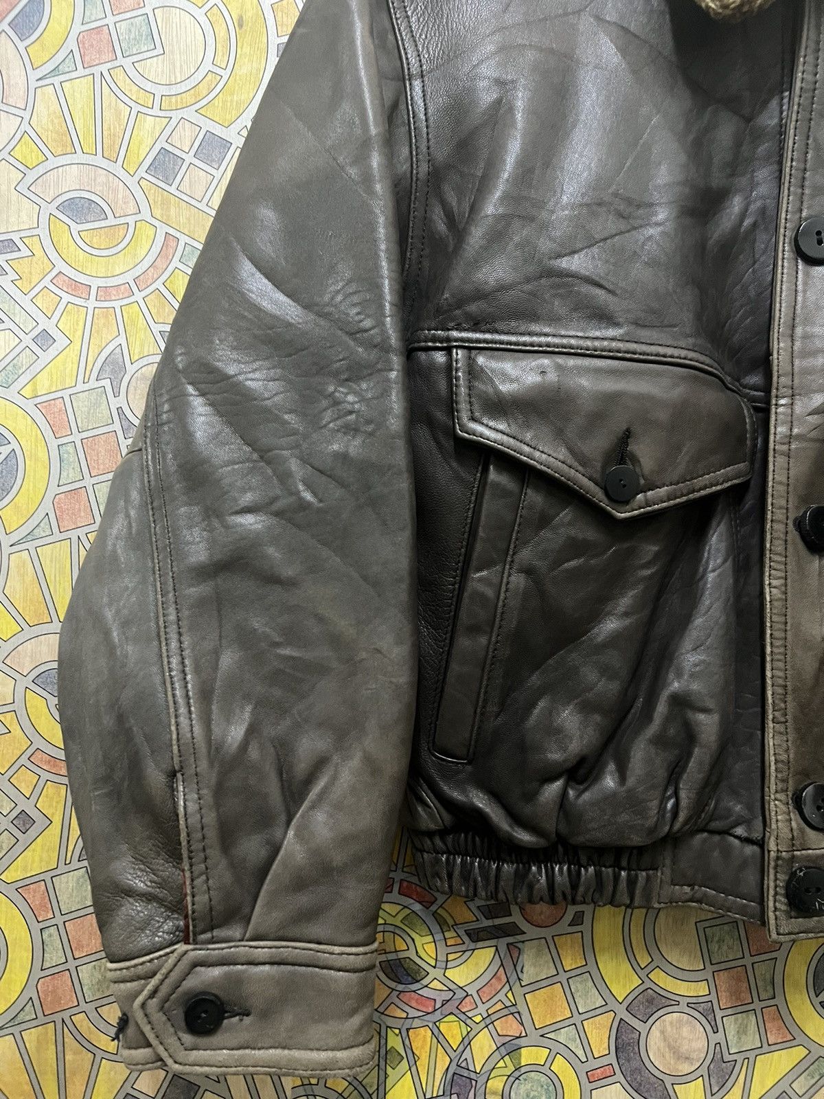 Vintage Very Nice Leather Jacket MILANO. (GJ37) Size US L / EU 52-54 / 3 - 11 Thumbnail