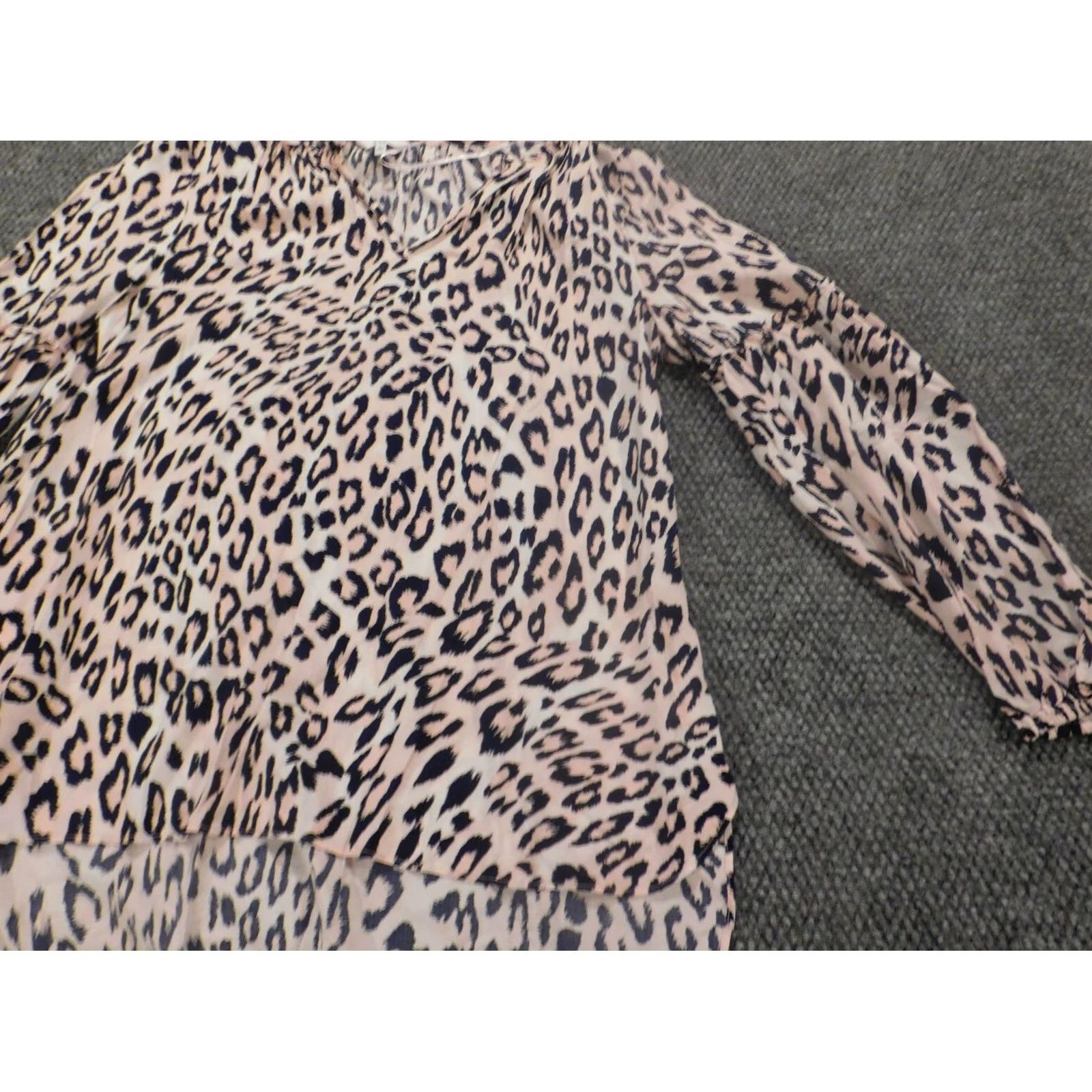 Vintage Crown & Ivy Blouse L Womens Blue Animal Print Collared Pullover Casual Denim Rayon Shirt/Top Size L / US 10 / IT 46 - 2 Thumbnail