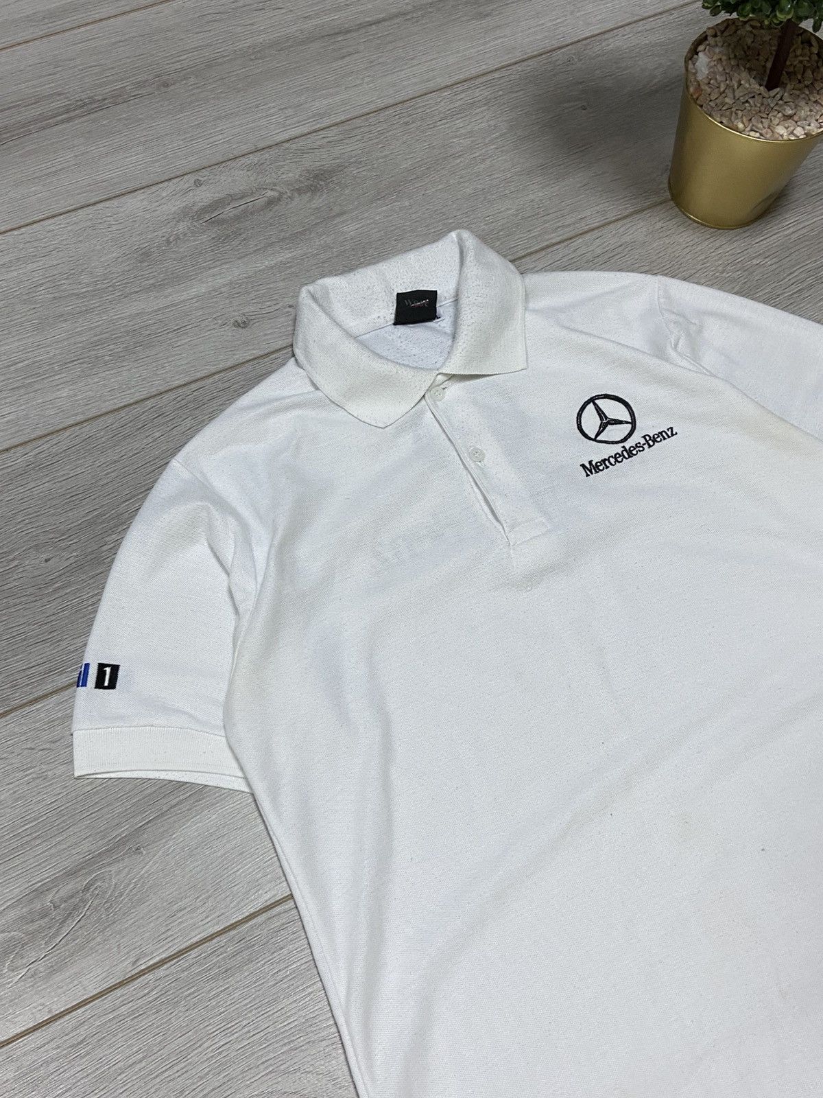 Mercedes-Benz Mercedes Benz big logo vintage polo Size US L / EU 52-54 / 3 - 4 Thumbnail