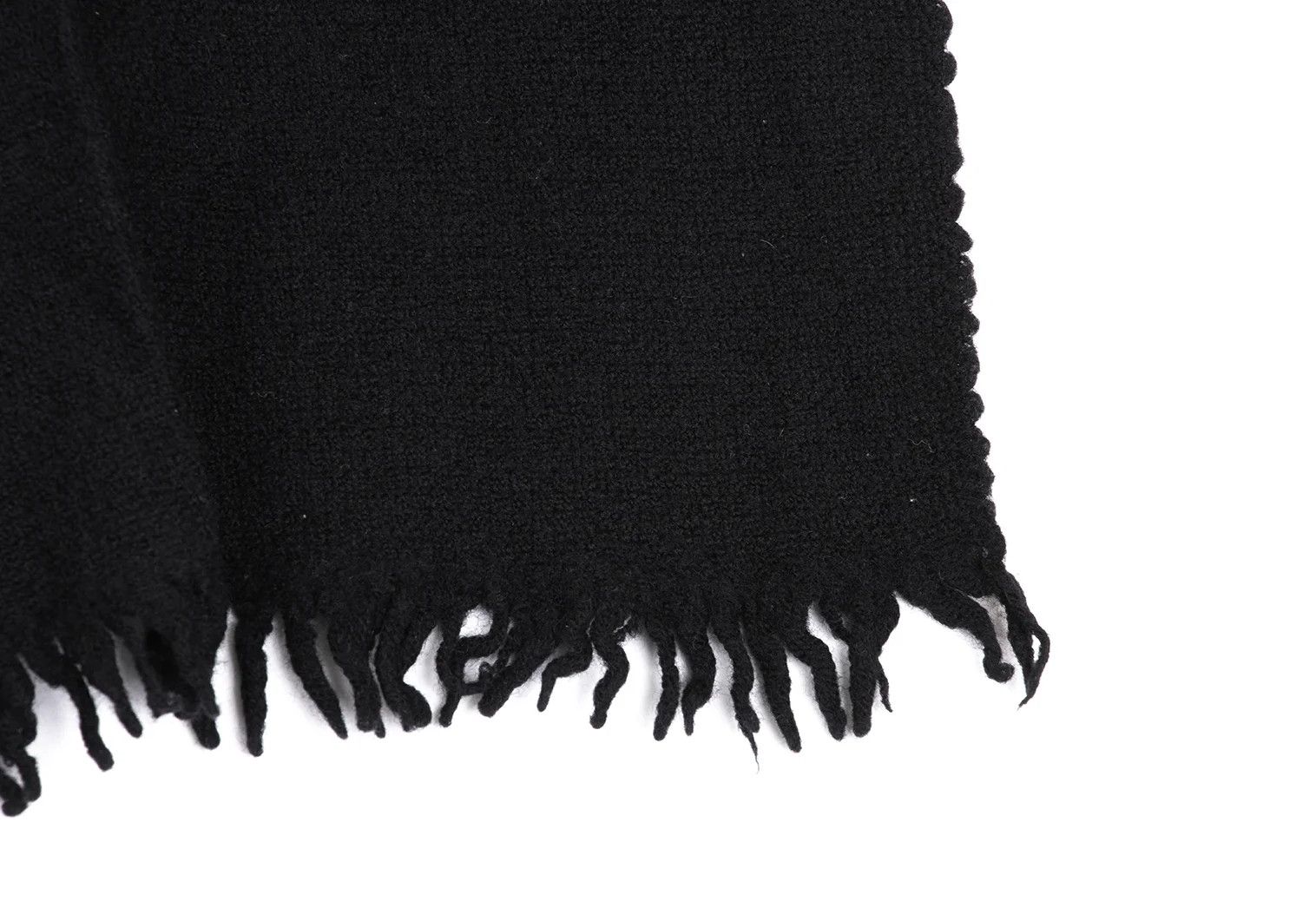 Dolce & Gabbana Wool Fringe Stole in Black Size ONE SIZE - 4 Thumbnail