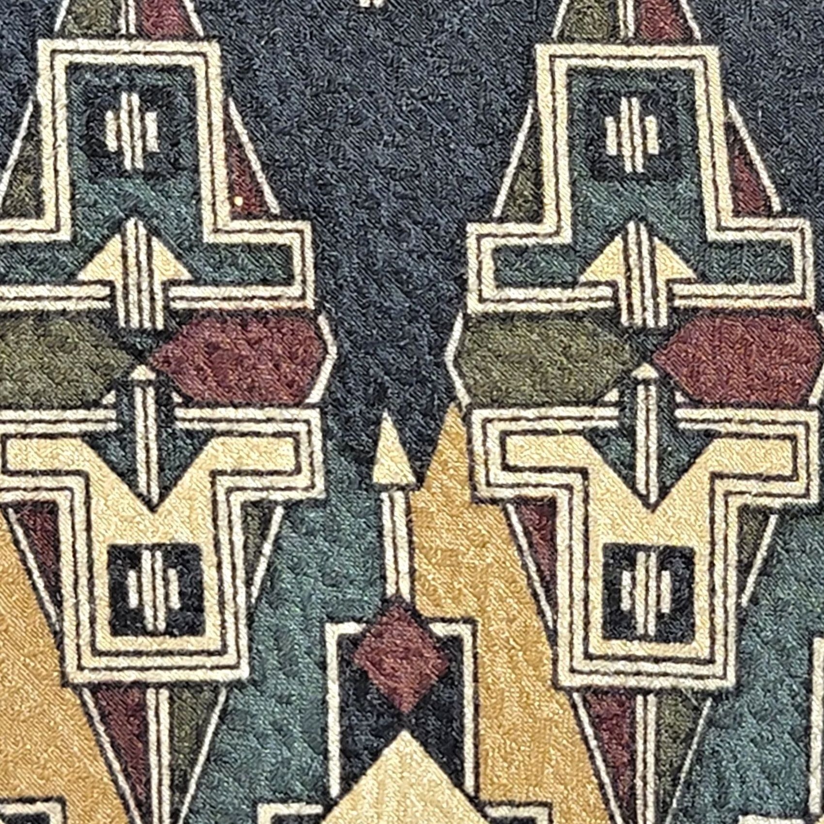 Vintage VINTAGE Arnold Palmer Silk Geometric Mens Necktie Tie 62 Inches Aztec Western Theme Blue Geometric Mens Tie Size ONE SIZE - 3 Thumbnail