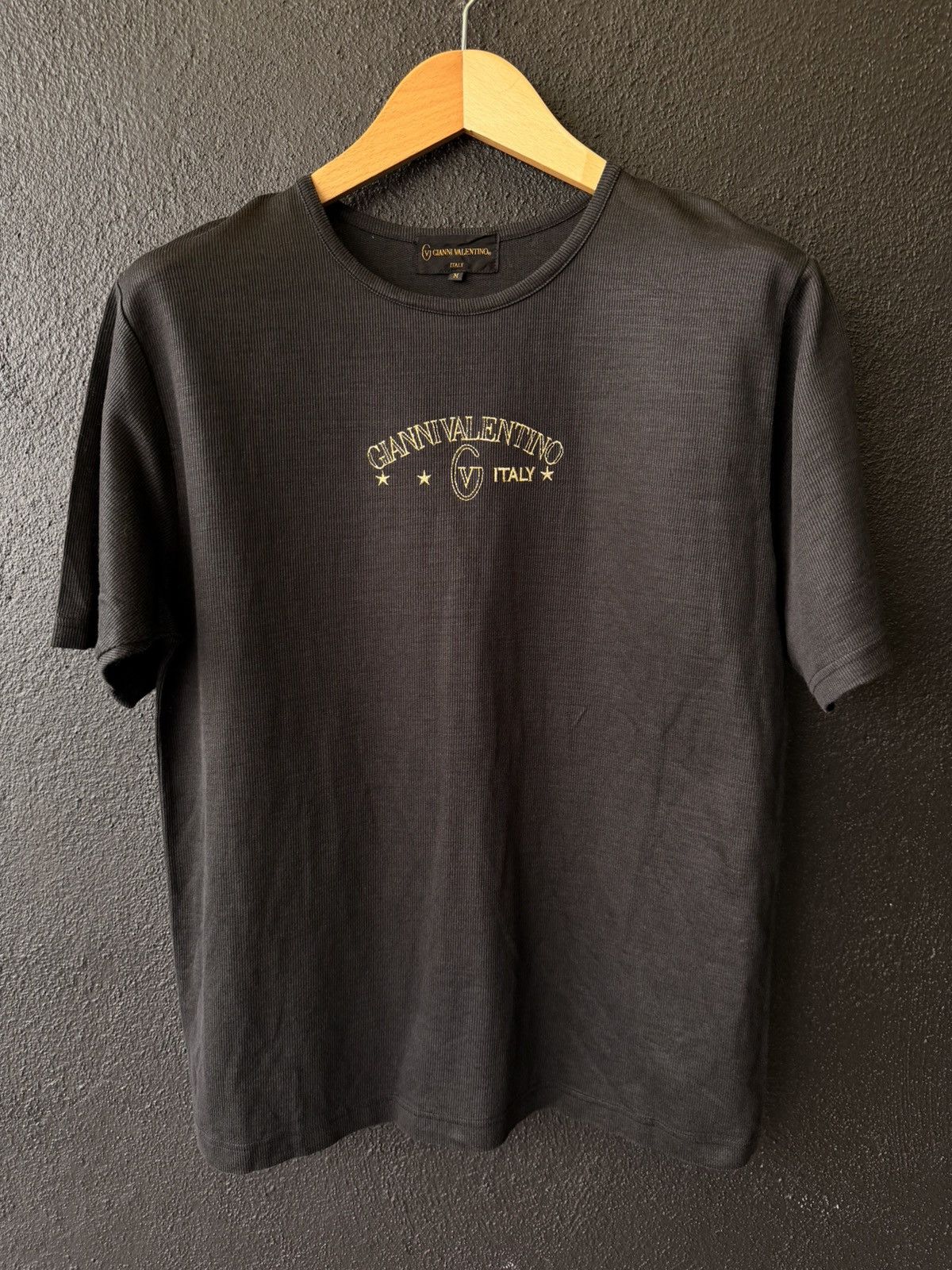 Gianni Valentino Rare GIANNI VALENTINO Vintage 90s Ribbed Knit Gold Embroid Size M / US 6-8 / IT 42-44 - 1 Thumbnail