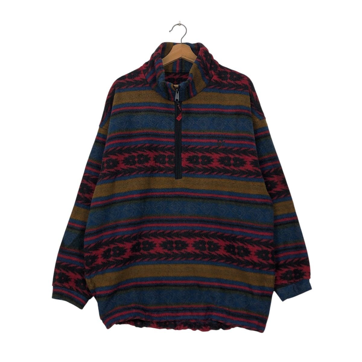 Japanese Brand 📌Vintage Fleece Jacket Jack Wolf Navajo Native Design Size US M / EU 48-50 / 2 - 2 Thumbnail