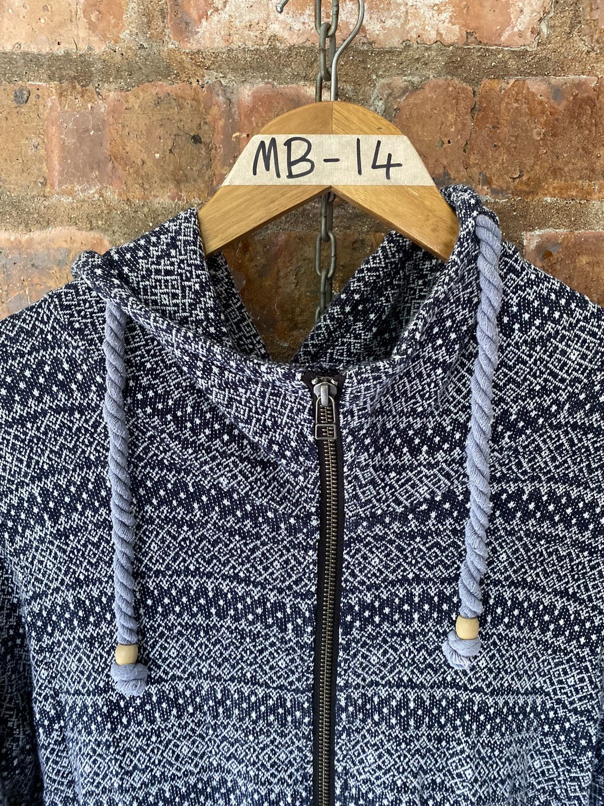 PPFM AW03 PPFM jacquard native Knit sleeve long hoodie Size US L / EU 52-54 / 3 - 5 Thumbnail