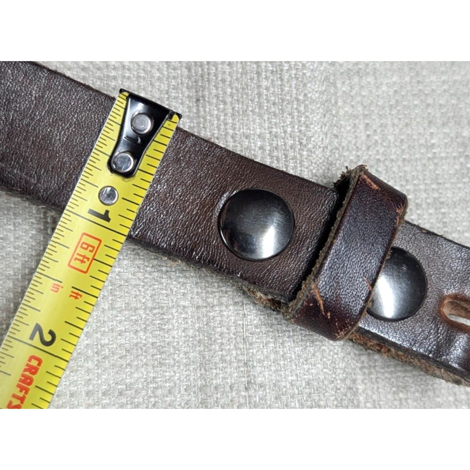Vintage VINTAGE handcrafted belt WESTERN leather 32 brown COWHIDE belt Men 1" wide Cowboy rodeo Size 32 - 8 Thumbnail