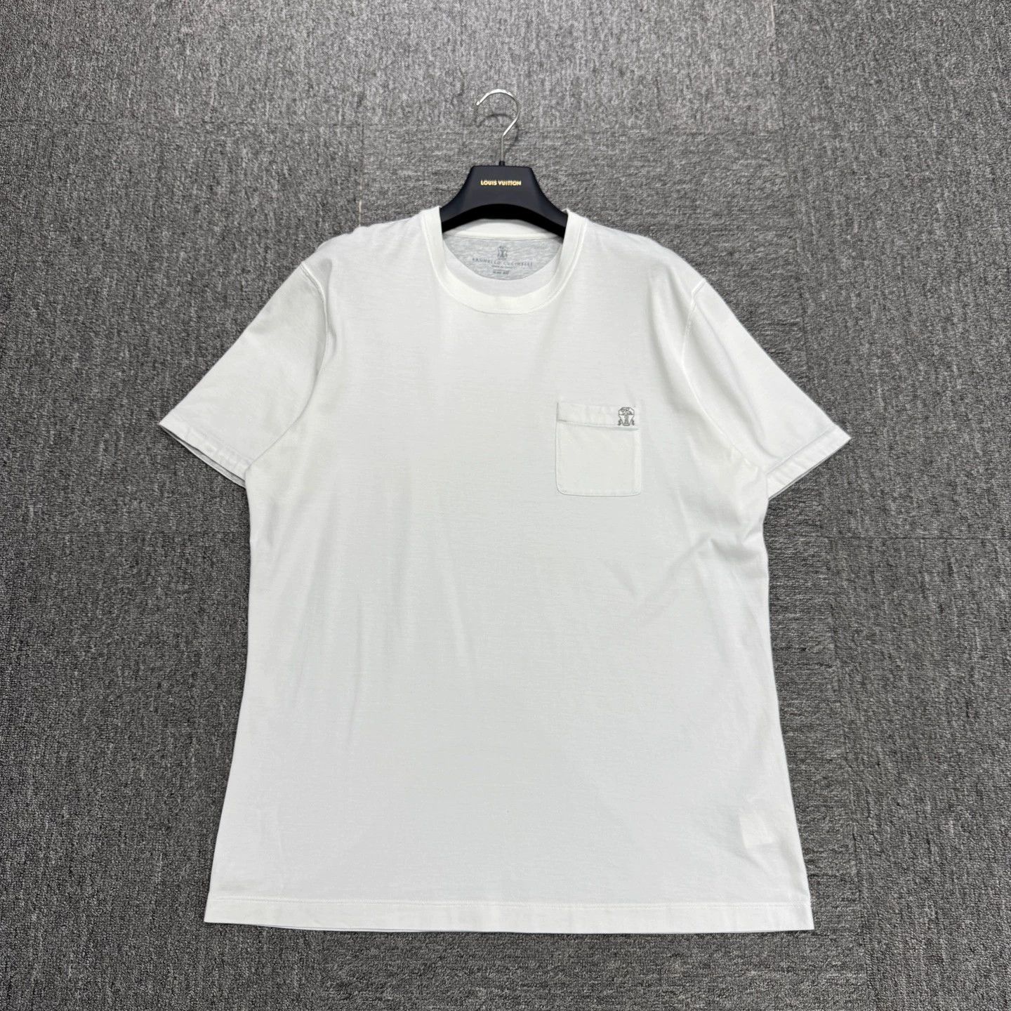 Brunello Cucinelli BRUNELLO CICINELLI Embroidered Logo SS XL Tee Size US XL / EU 56 / 4 - 1 Thumbnail