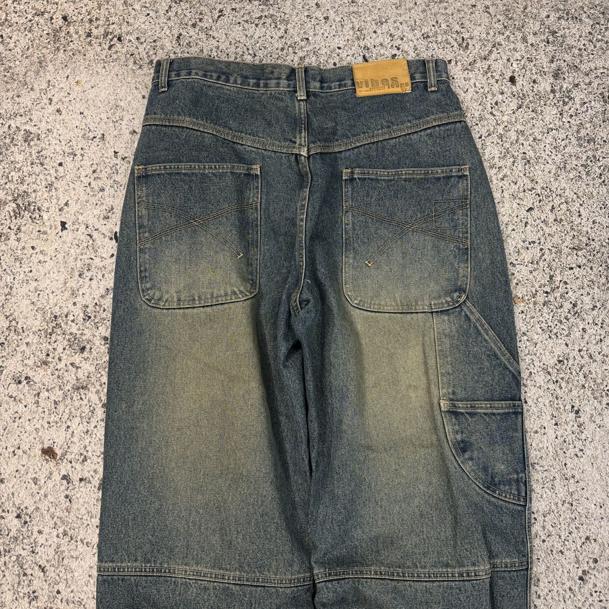 Vintage 90s Faded Vibes Jeans Baggy Wide Leg Skater Denim ERD Grunge Size US 34 / EU 50 - 5 Thumbnail
