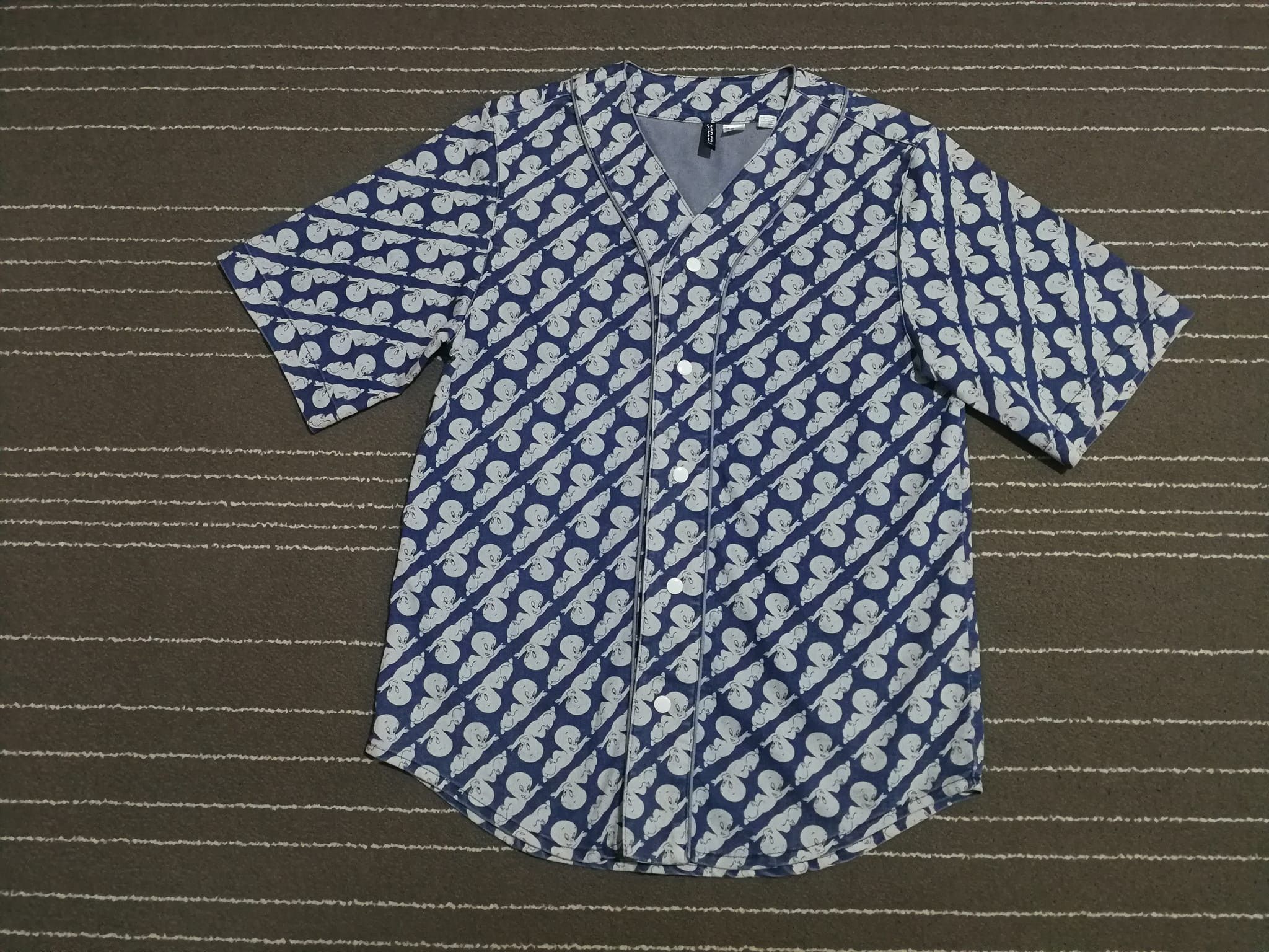 H&m X Casper full print baseball jerseys cotton S