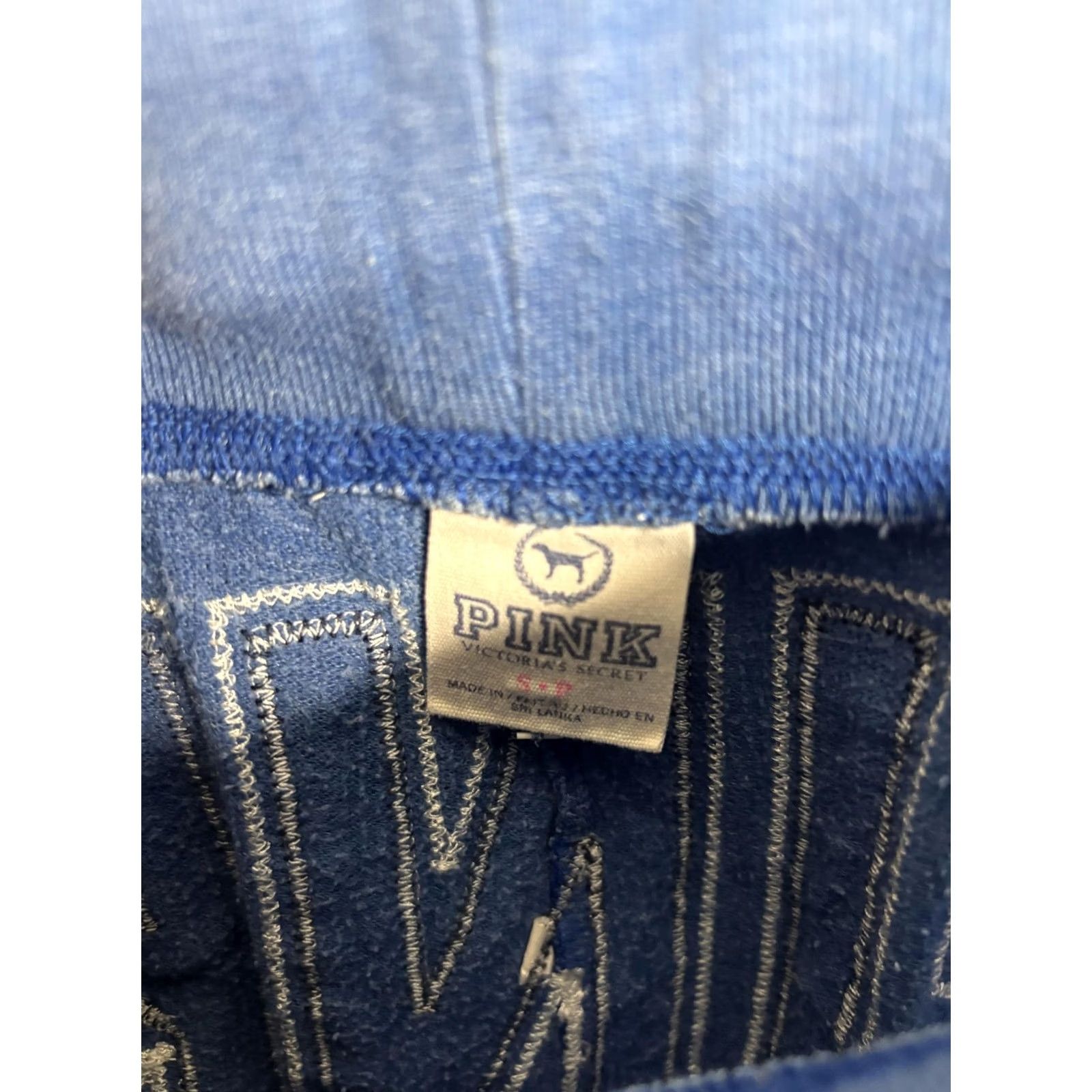 Pinko PINK Victoria's Secret Sweatpants Womens Small Blue Capri Joggers Logo Applique Size 26" / US 2 / IT 38 - 6 Thumbnail