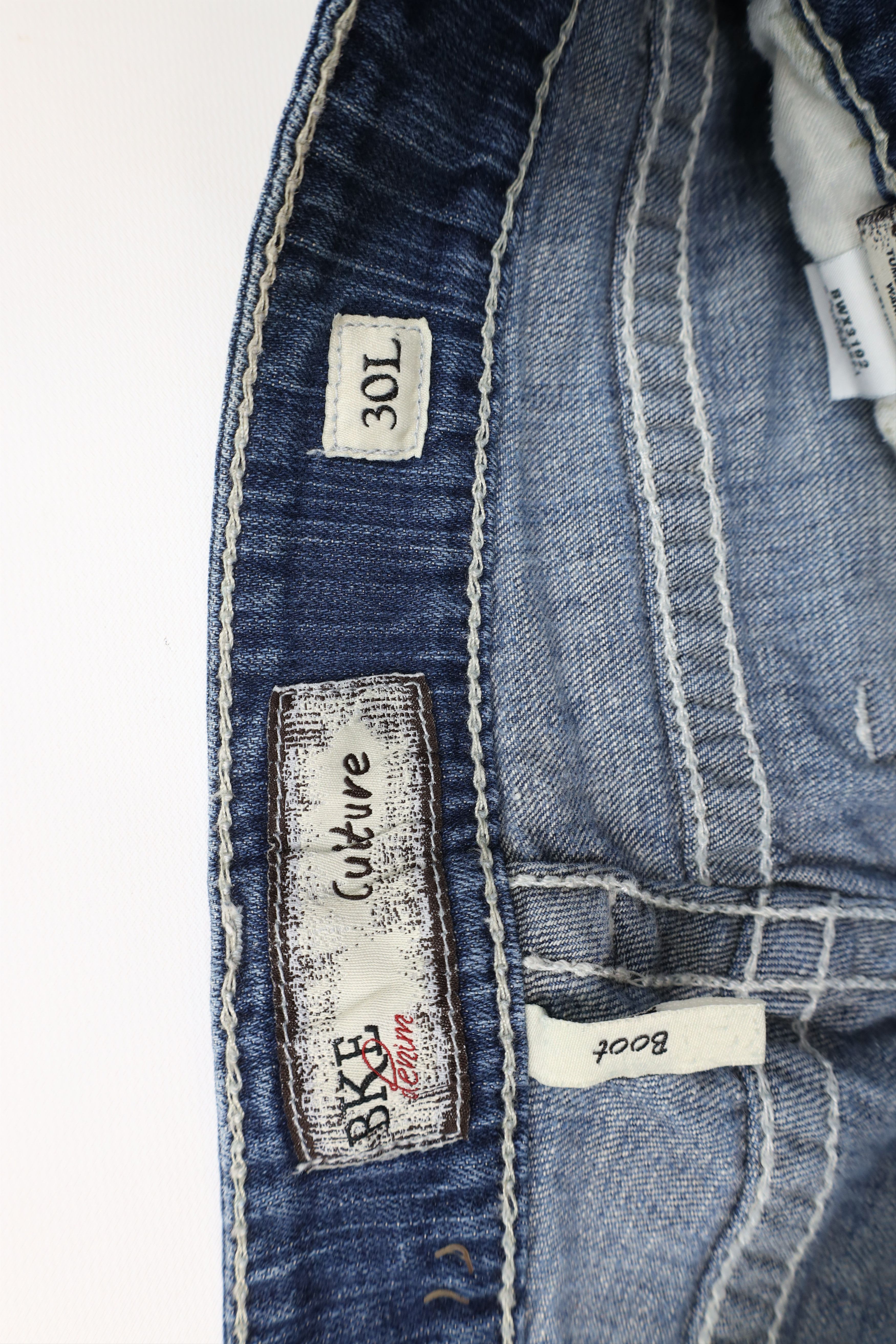 Vintage Buckle BKE Thick Stitch Culture Boot Cut Denim Jeans Blue Size 30" / US 8 / IT 44 - 8 Thumbnail