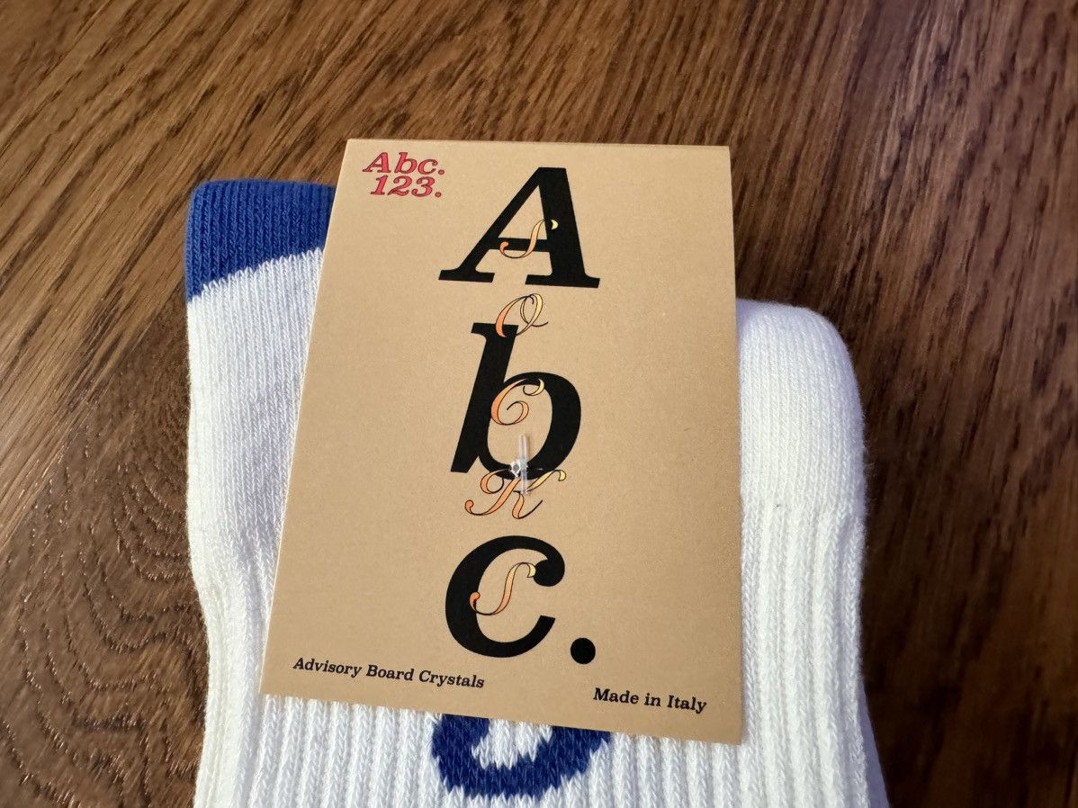 Advisory Board Crystals ITALY MADE ABC Socks White Blue ABC. 123 Cream Size ONE SIZE - 6 Thumbnail