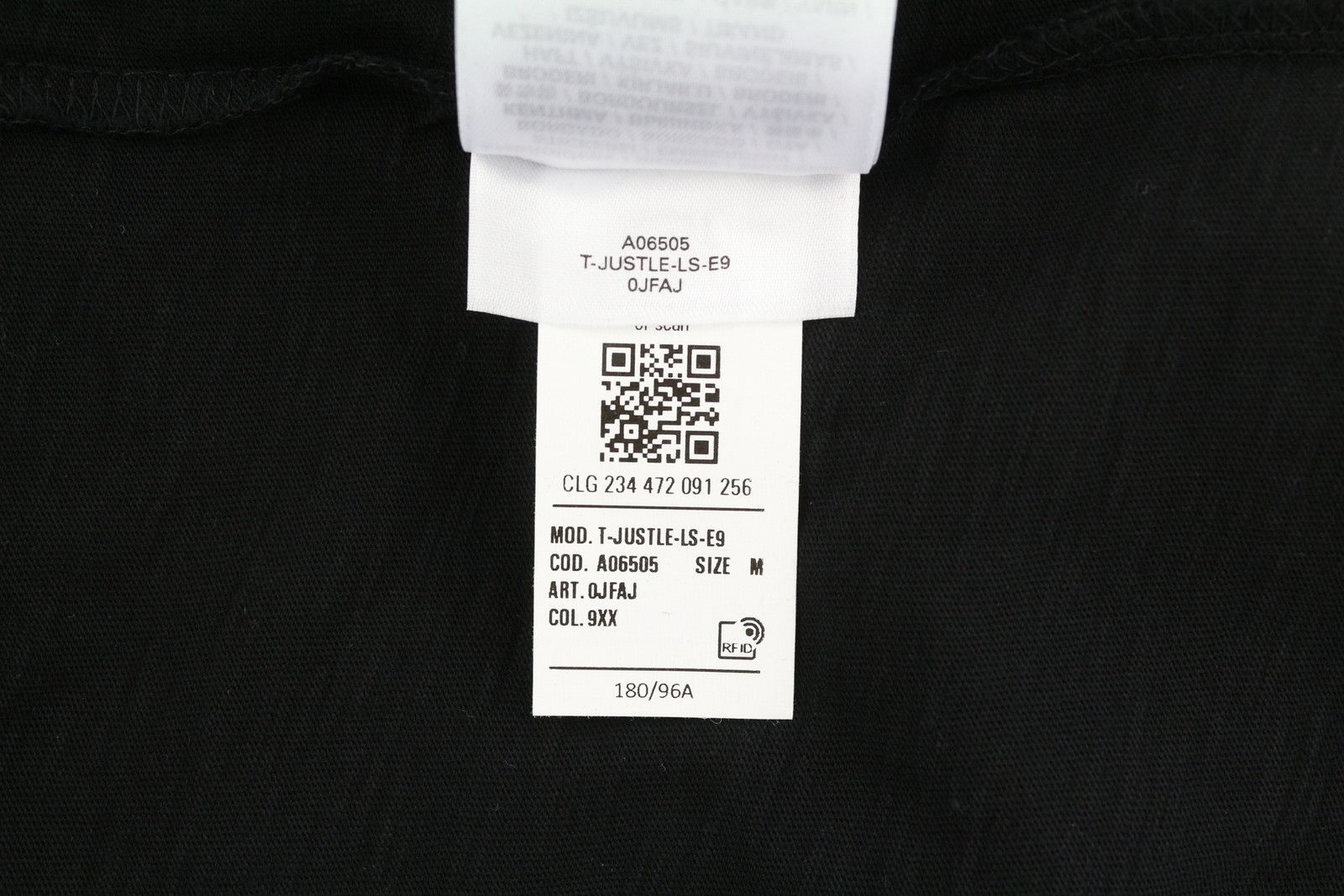 Diesel T-JUSTLE-LS-E9 M Black Cotton Printed T-Shirt 40974 Size US M / EU 48-50 / 2 - 10 Thumbnail