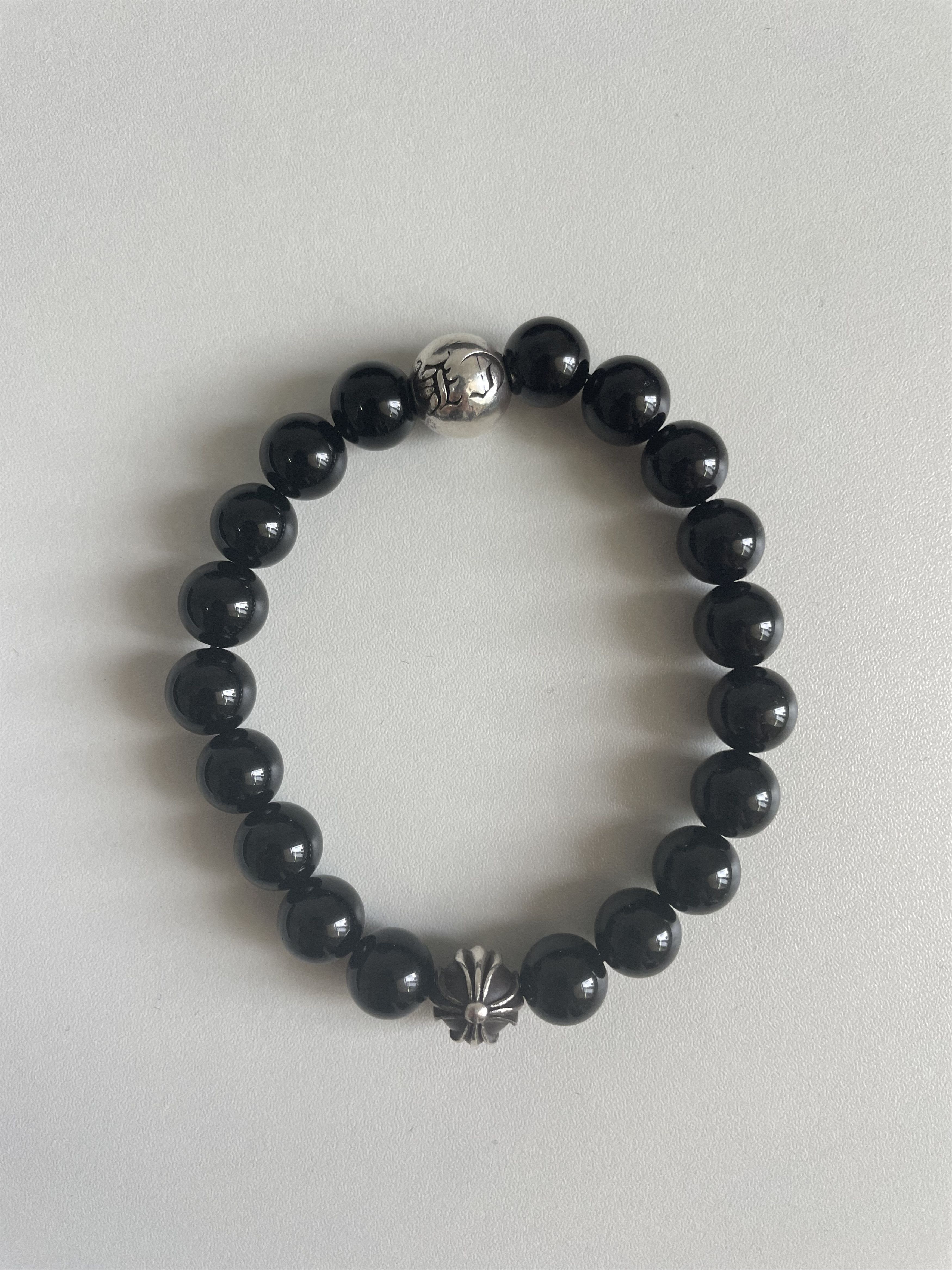 Chrome Hearts Chrome Hearts 10mm Black 2 Silver Bead Bracelet Size ONE SIZE - 8 Thumbnail
