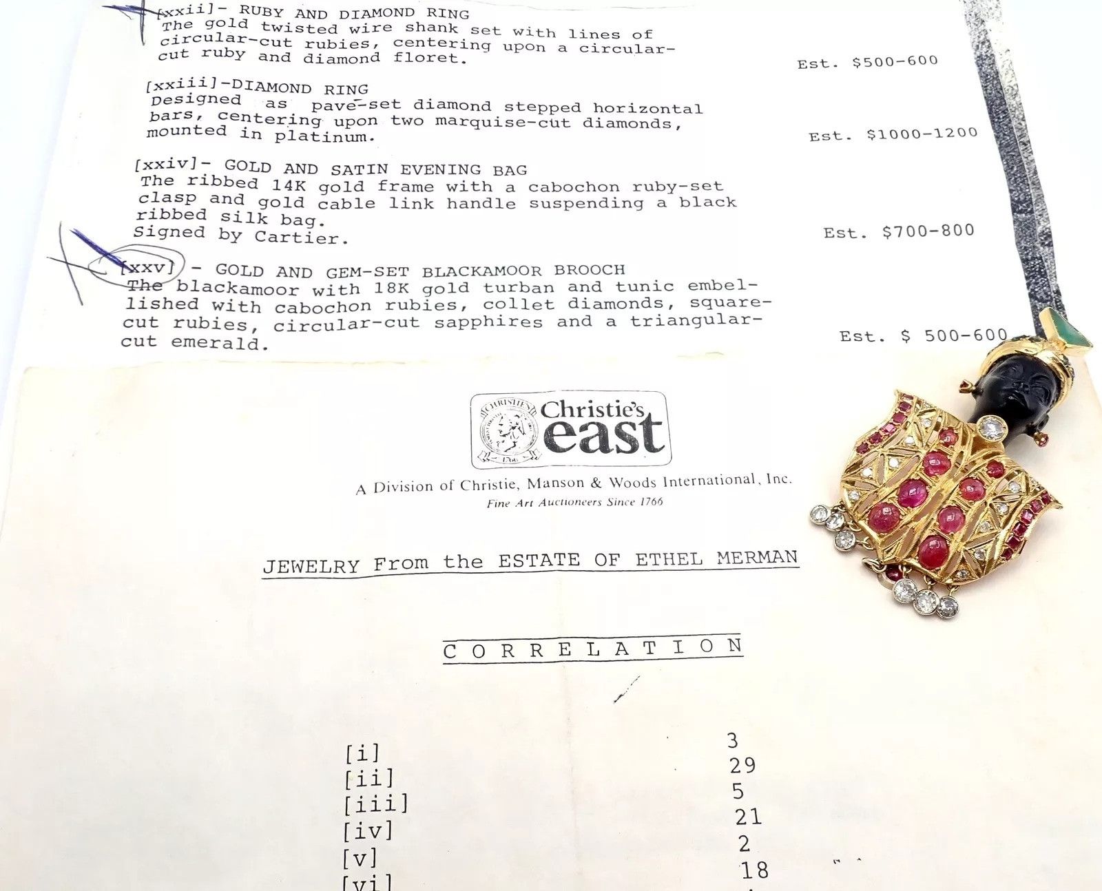 Vintage Ethel Merman 18k Yellow Gold Blackamoor Diamond Ruby Brooch Size ONE SIZE - 10 Thumbnail