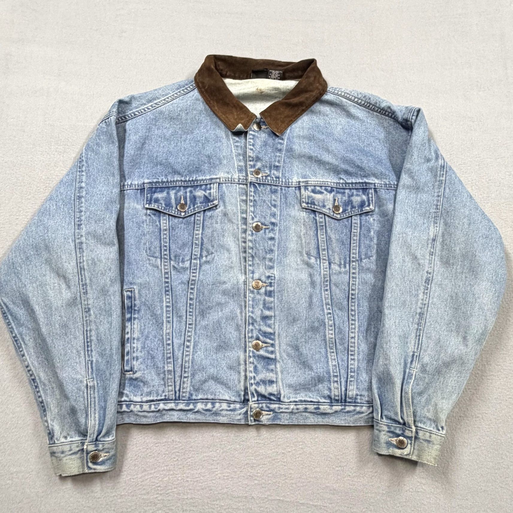 Vintage VINTAGE Warner Bros. Studio Store Jacket Mens 2XL Blue Denim Bomber Taz Rebel 90s Size US XXL / EU 58 / 5 - 4 Thumbnail