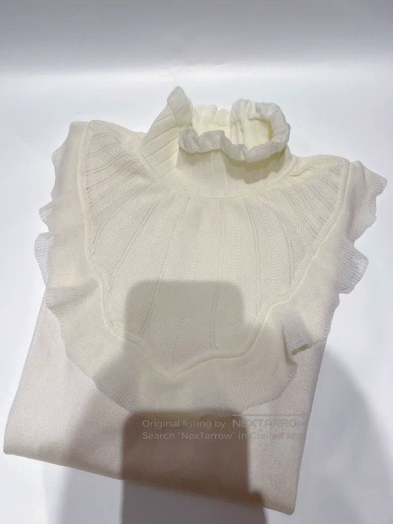 Hermes Hermes Off-white ruffled knit sweater Size XS / US 0-2 / IT 36-38 - 5 Thumbnail