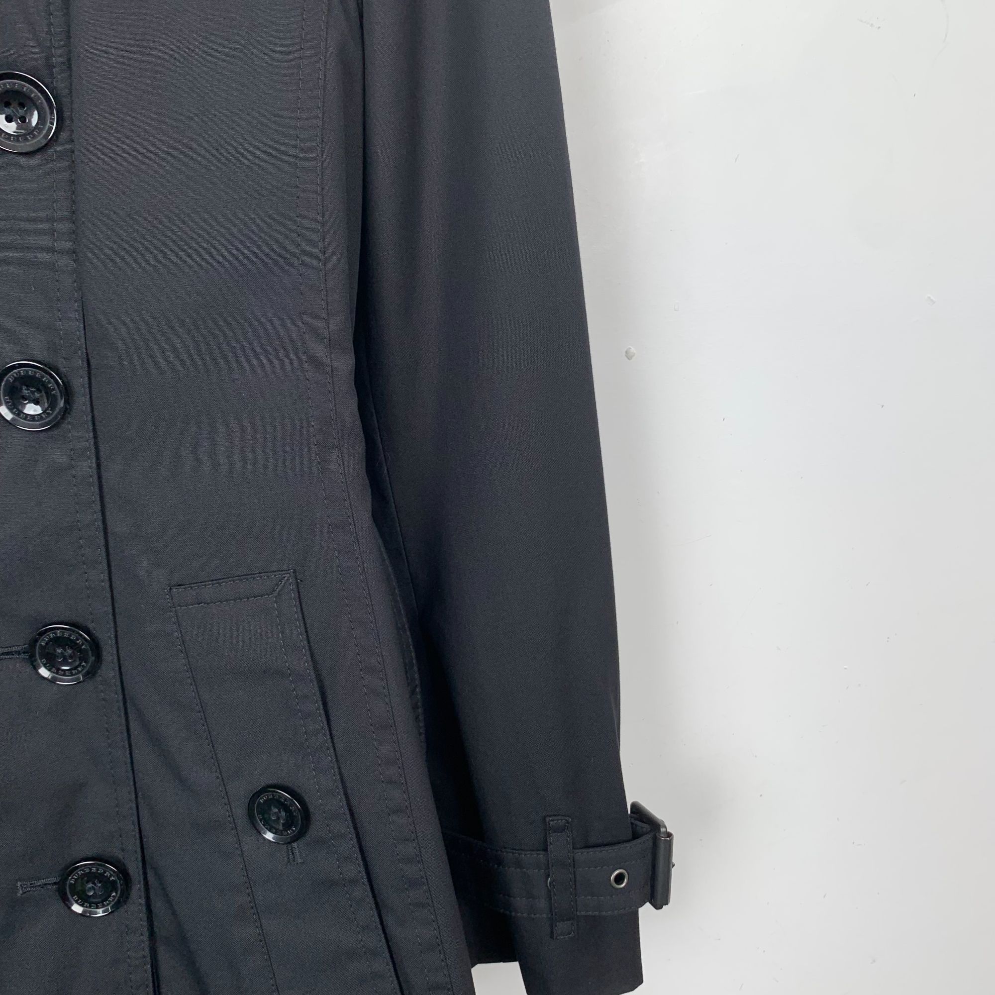 Burberry Burberry Womens Black Hooded Trench Coat W/ Detachable Liner Size S / US 4 / IT 40 - 6 Thumbnail