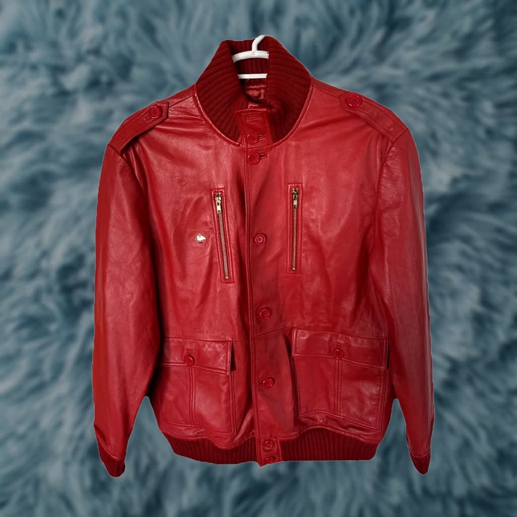 Vintage VINTAGE Lifted Research Group Lamb of God Red Leather Jacket Size L Regular Men Size US L / EU 52-54 / 3 - 1 Thumbnail