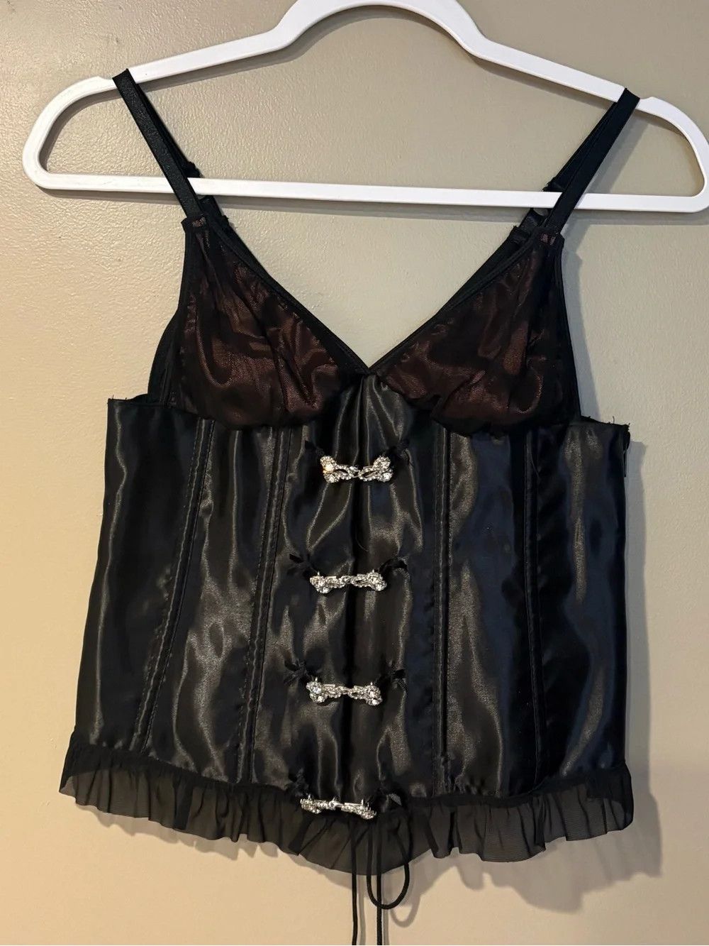 Other cherry leather and mesh satin corset bustier lace up tank Size S / US 4 / IT 40 - 4 Thumbnail