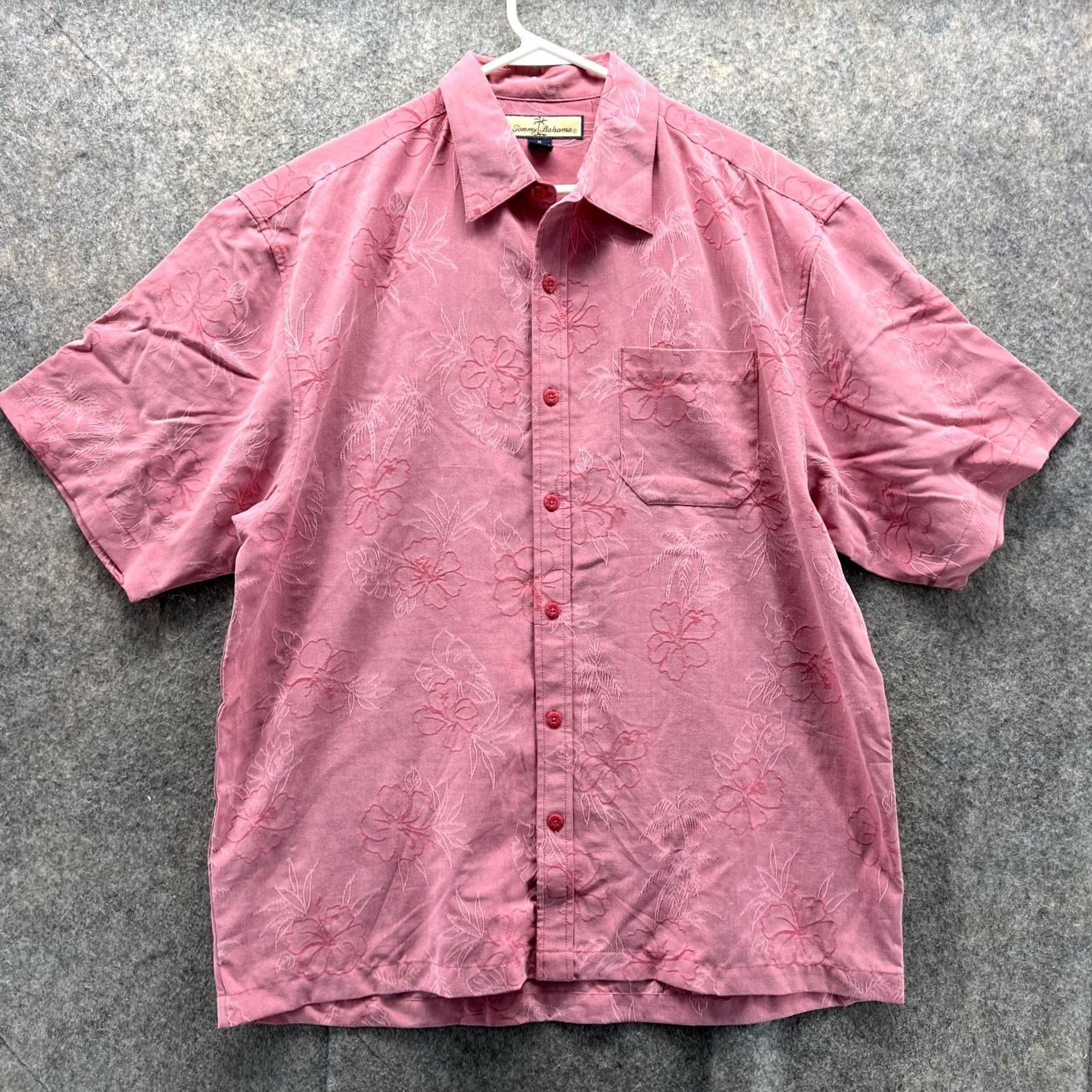 Tommy Bahama VINTAGE Tommy Bahama Shirt Men M Floral Pink Button-Down Embroidered Tencel Size US M / EU 48-50 / 2 - 2 Thumbnail