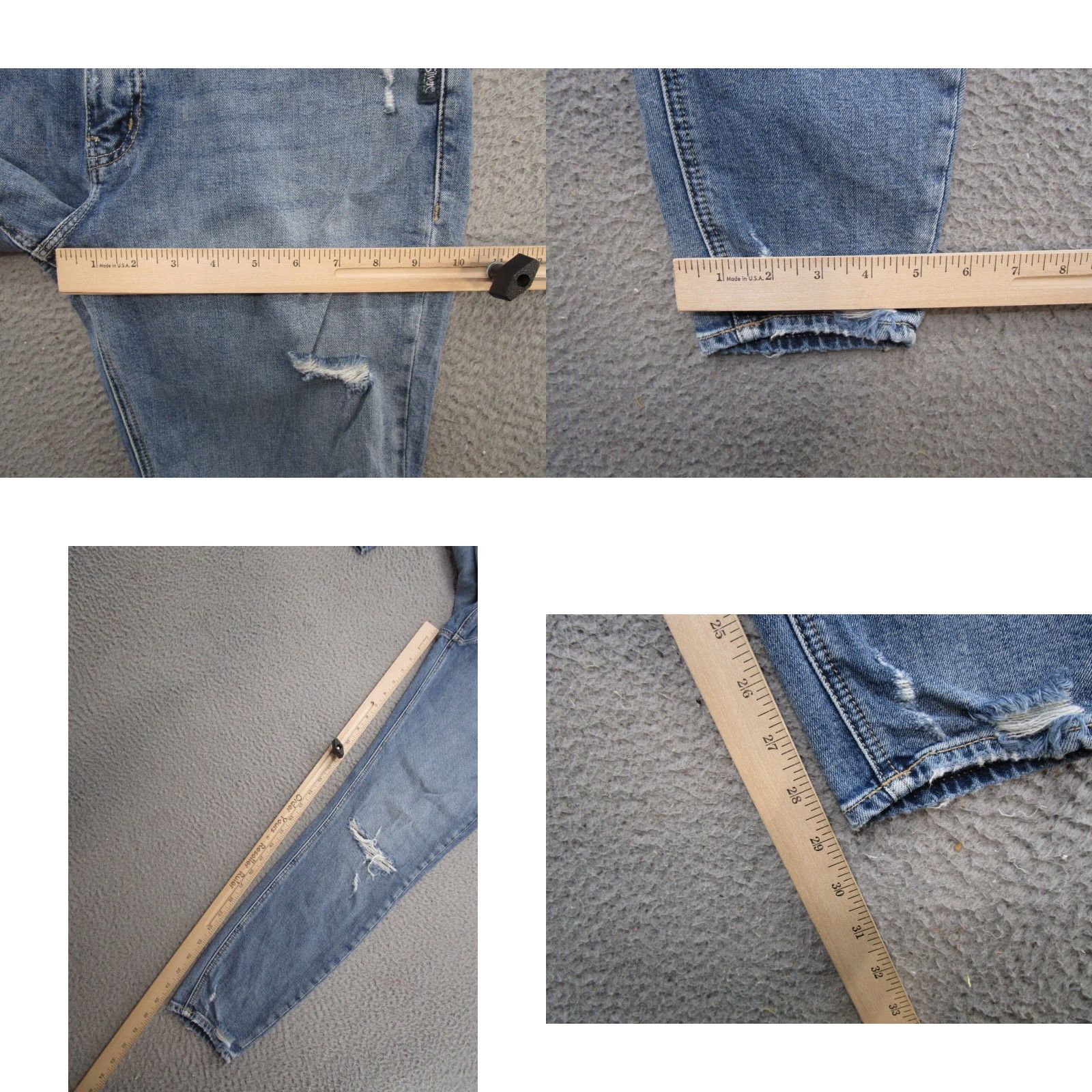 Silver Jeans Co. Silver Jeans Distressed Denim Light Wash Stretch Super Skinny Elyse Jeans 31x29 Women Jeans 31 Blue 90s? Size 24" / US 00 / IT 34 - 8 Thumbnail