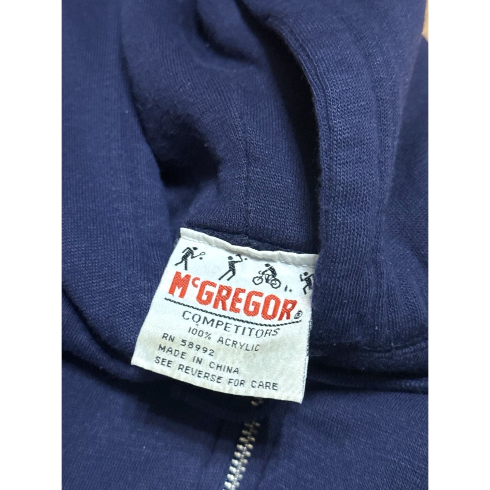 McGregor VINTAGE McGregor Sweatshirt Mens Medium Full Zip Waffle Knit Lined Active Hoodie Size US M / EU 48-50 / 2 - 5 Thumbnail