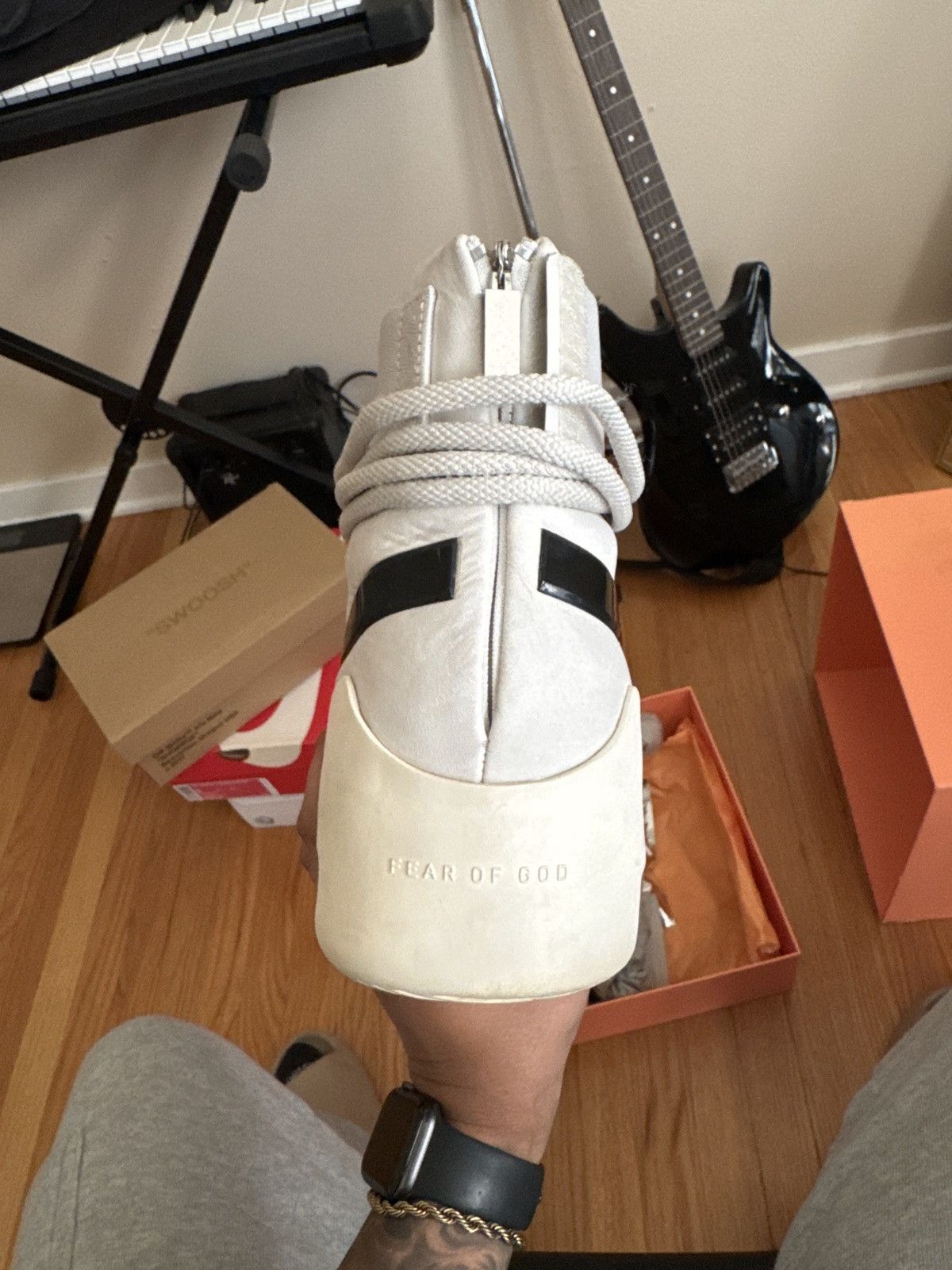 Fear of God × Nike Nike Air Fear Of God 1 SA Light Bone Black Size US 8.5 / EU 41-42 - 8 Thumbnail