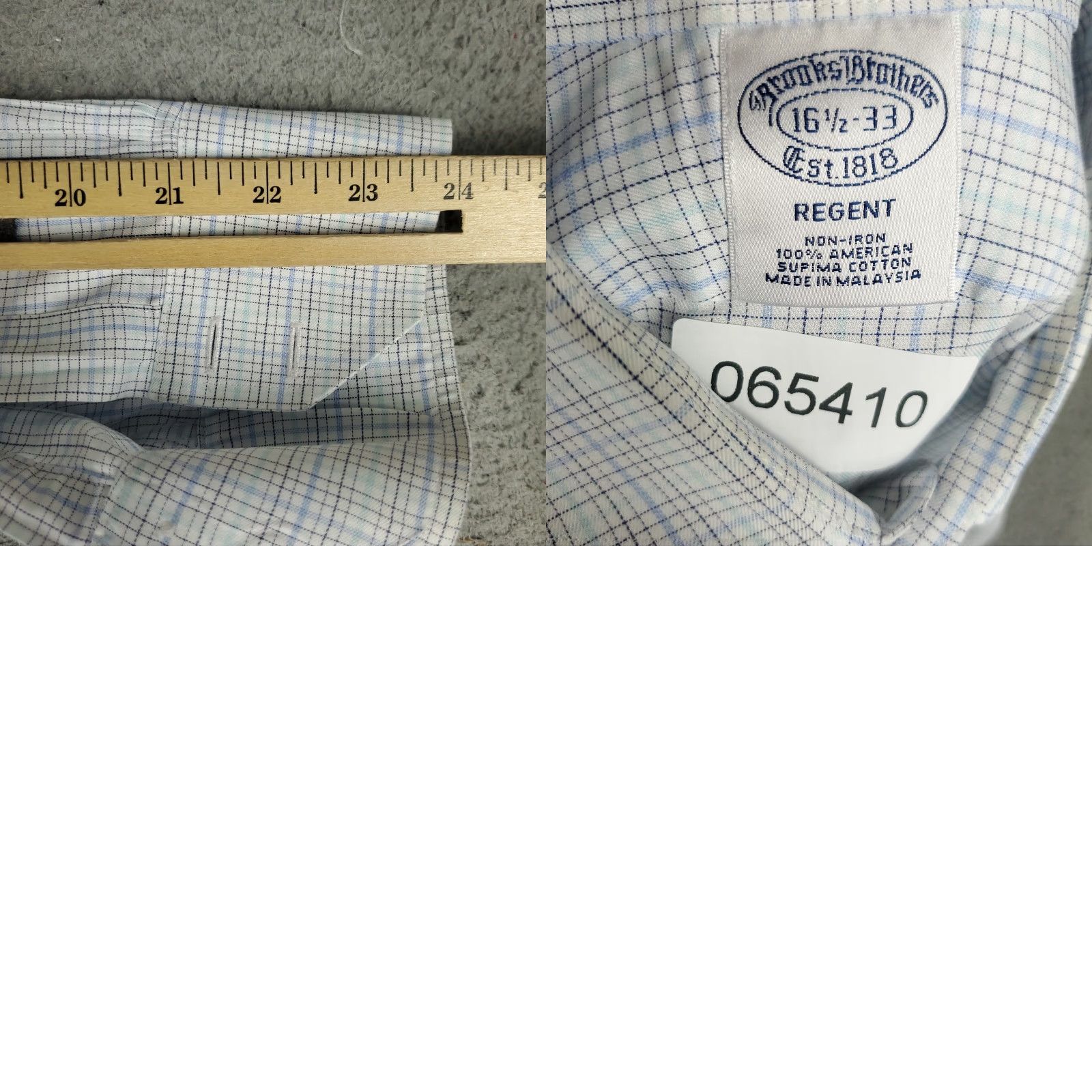 Brooks Brothers Brooks Brothers Shirt Mens 16.5 Blue Plaid Regent Dress Button Up Long Sleeve Size 42R - 8 Thumbnail