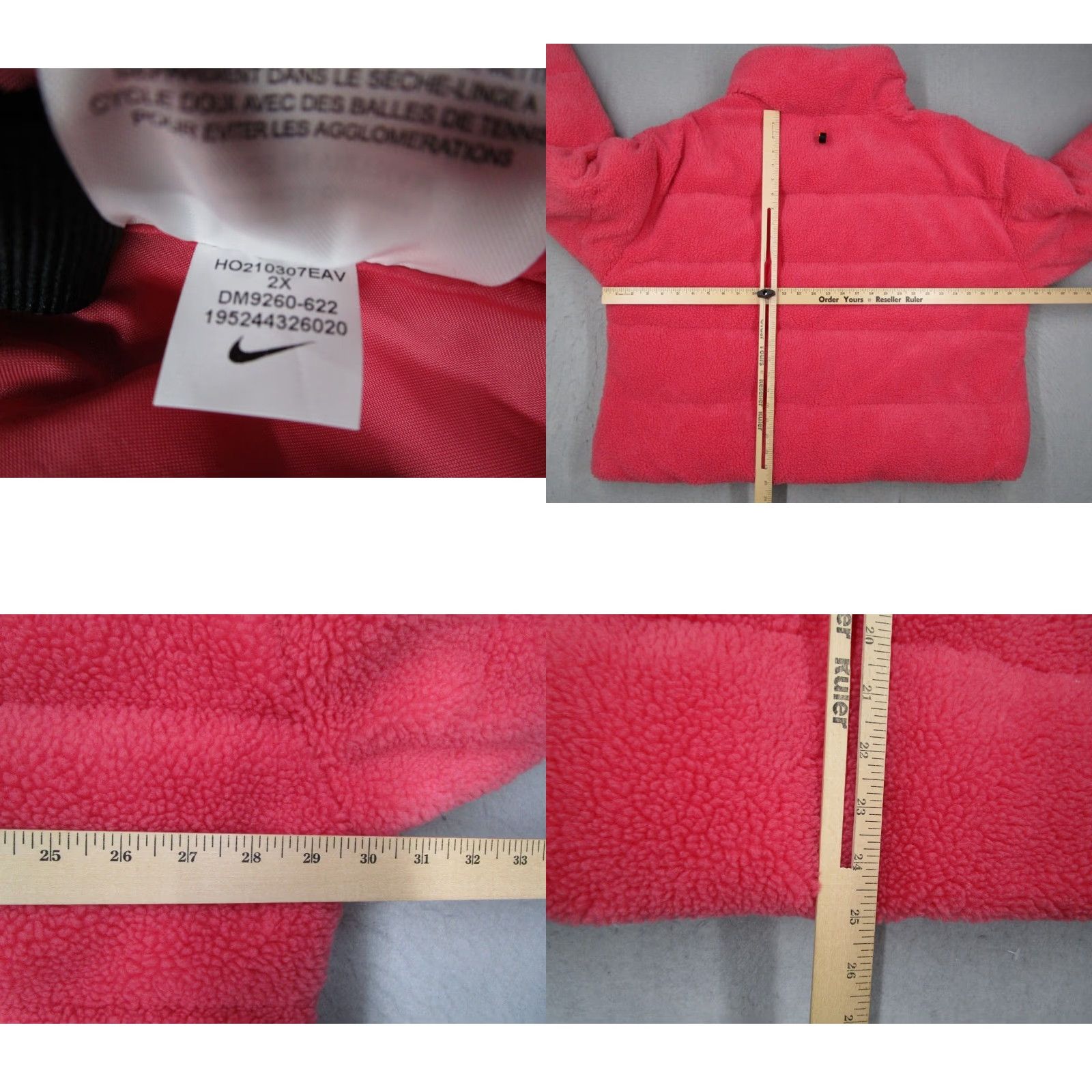 Nike Nike Jacket Womens 2X Pink Therma Fit Sherpa Down Insulated Full Zip Oversized Pockets Faux Fur Puffer Size XXL / US 16-18 / IT 52-54 - 8 Thumbnail
