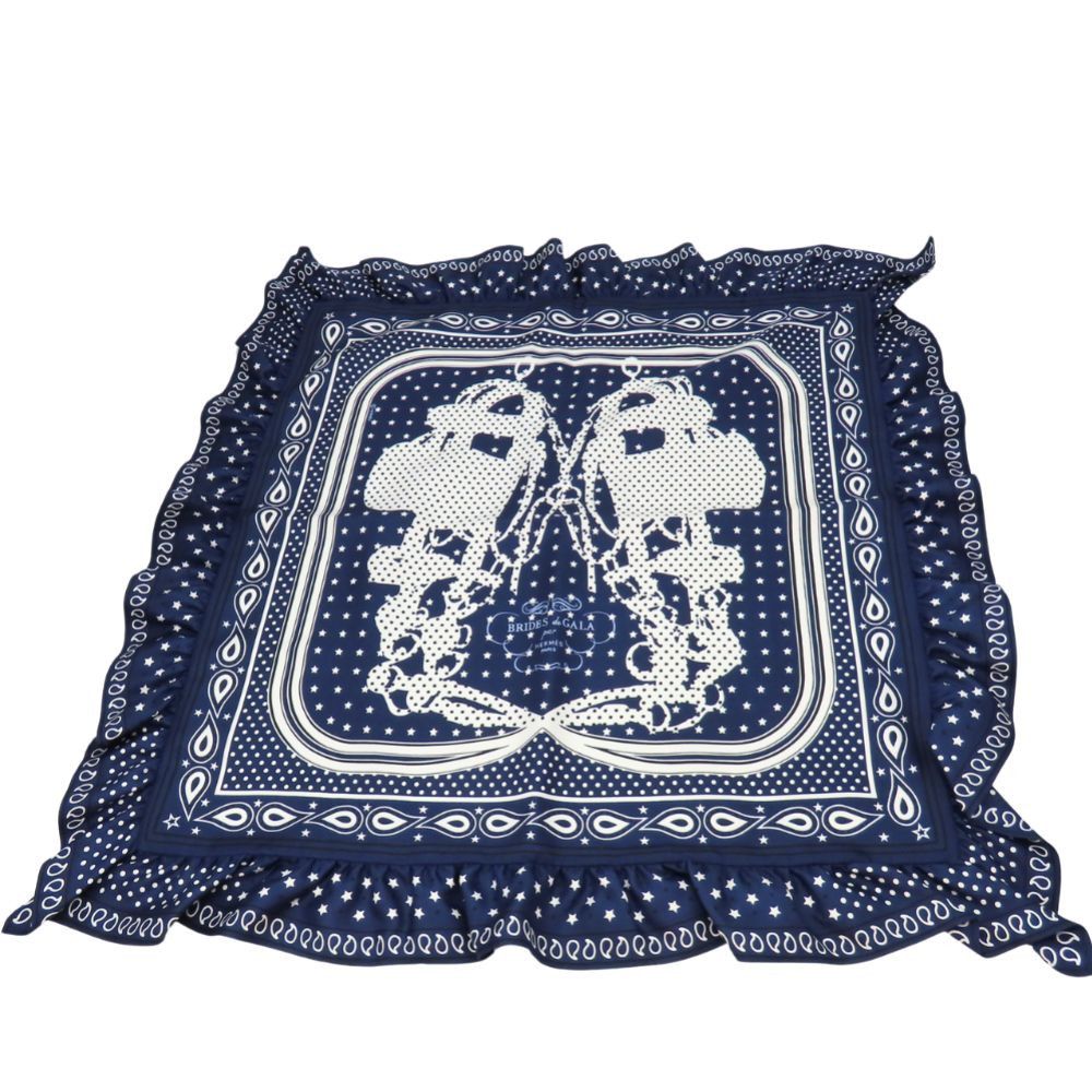 Hermes Hermes Hermes Silk Carré 70 Brides de Gala Bandana Dot Scarf Others Scarf カレ70 ブリッド・ドゥ・ガラ・バンダナ・ドット DUTY FREE for USA Size ONE SIZE - 1 Thumbnail