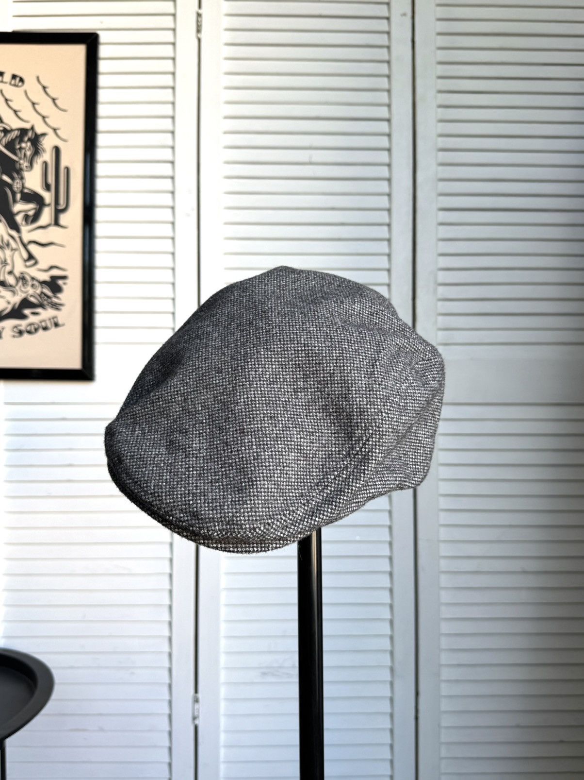 C&A Vintage C&A Wool Blend Ivy Cap Flat Cap Gray Herringbone Size ONE SIZE - 13 Thumbnail