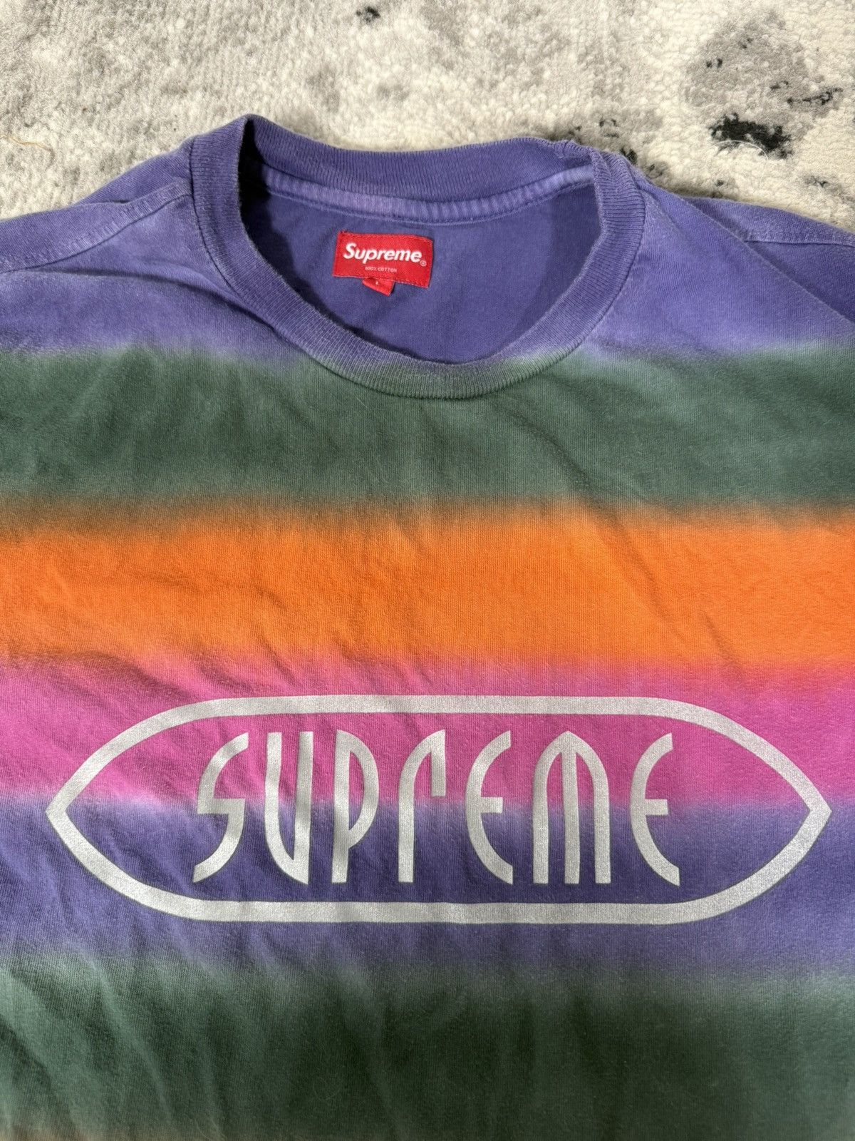 Supreme Supreme SS19 Rainbow Stripe T-Shirt Size US L / EU 52-54 / 3 - 3 Thumbnail