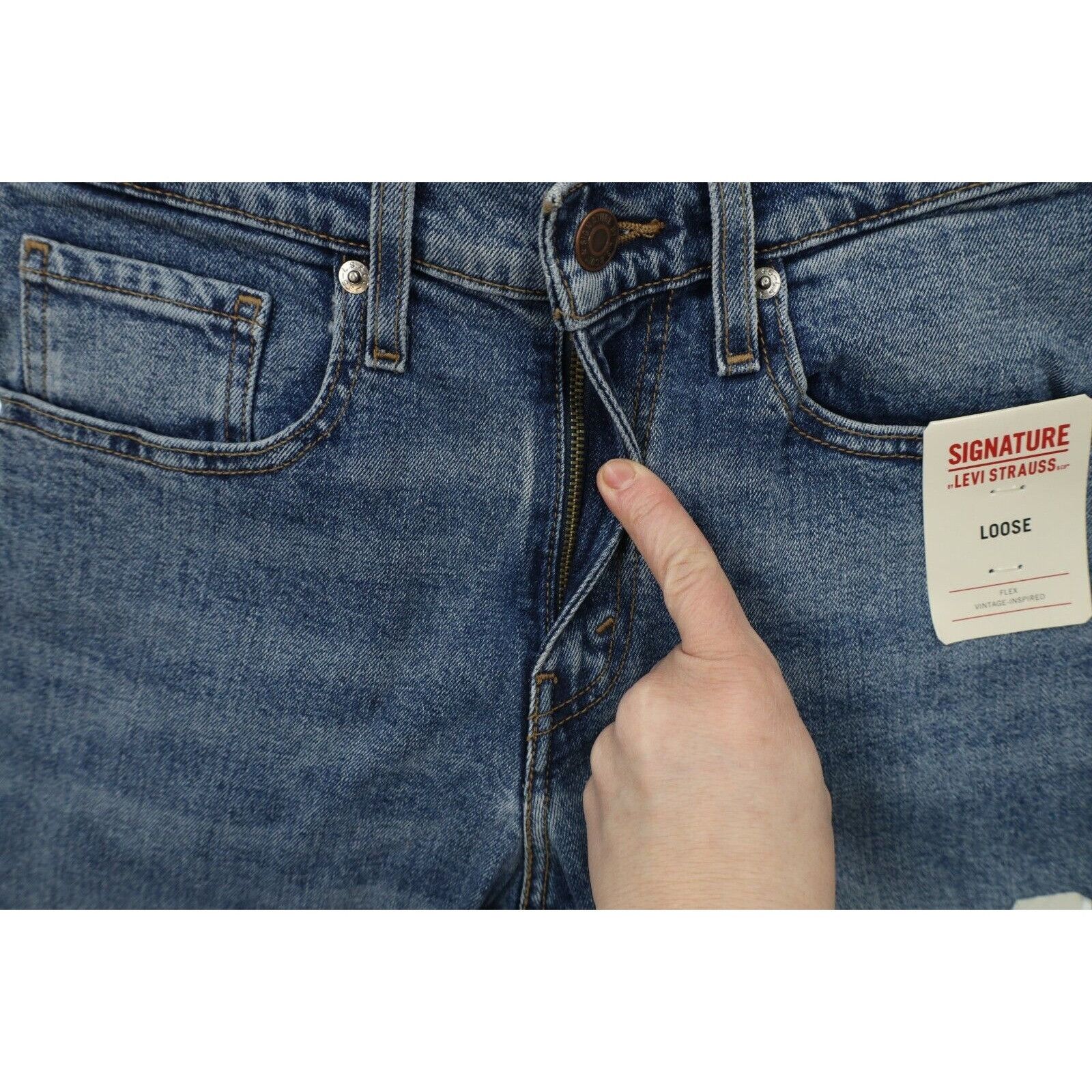 Levi's Deadstock Y2K Levis Signature Loose Fit Stretch Denim Jeans Size US 29 - 8 Thumbnail
