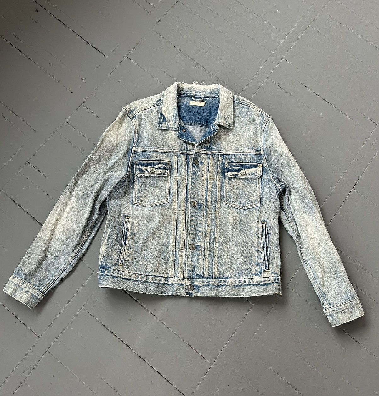 image of Allsaints All Saints Denim Jacket in Light Blue, Men's (Size XL)