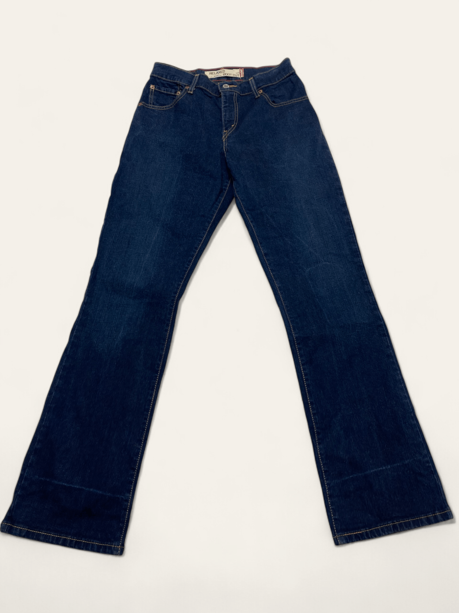 Jean Vintage LEVI'S Navy Denim Jeans 550 Bootcut Relaxfit Size US 29 - 2 Thumbnail