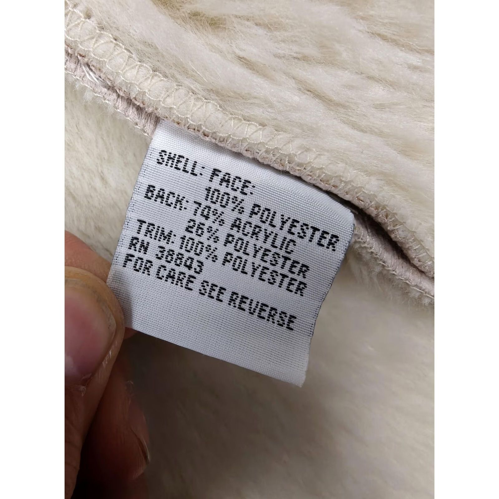 Vintage Larry Levine Coat Womens Medium Beige Faux Shearling Button Front Fur Lined Size M / US 6-8 / IT 42-44 - 4 Thumbnail